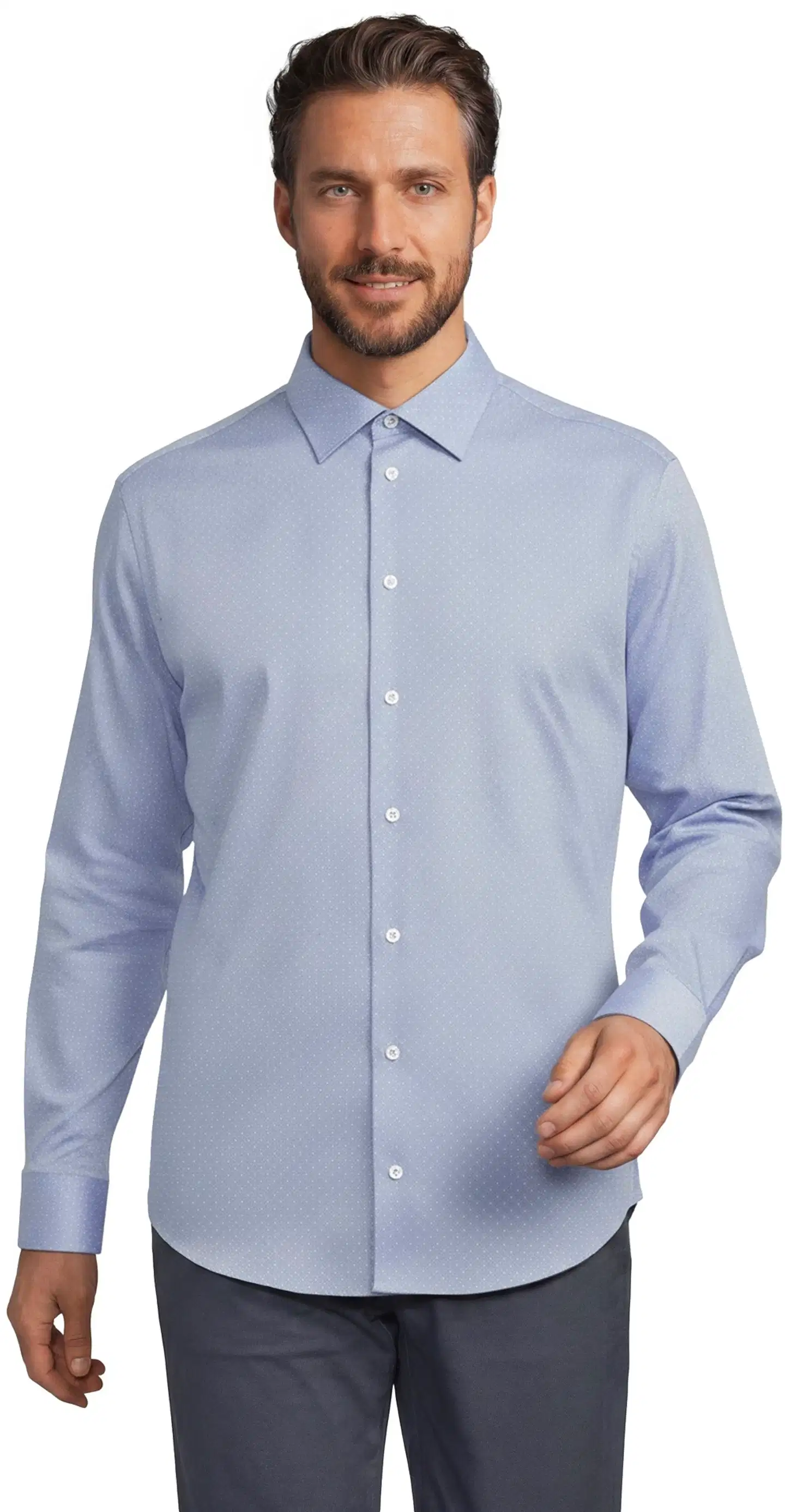 London Fog miesten kauluspaita Timantti 194L292619 - Mid Blue - 1