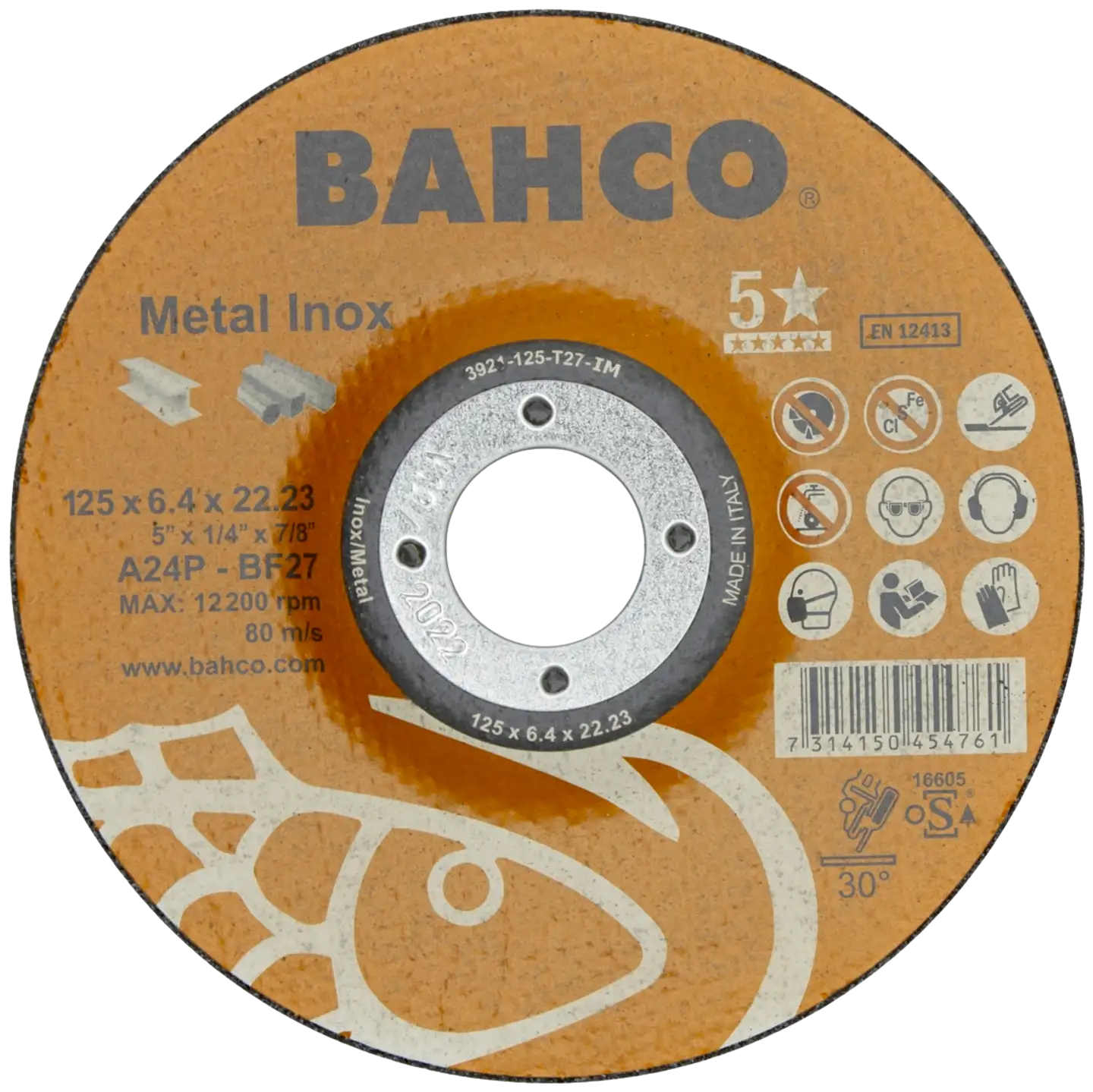 Bahco hiontalaikka 125x6.4mm Metalli/Teräs