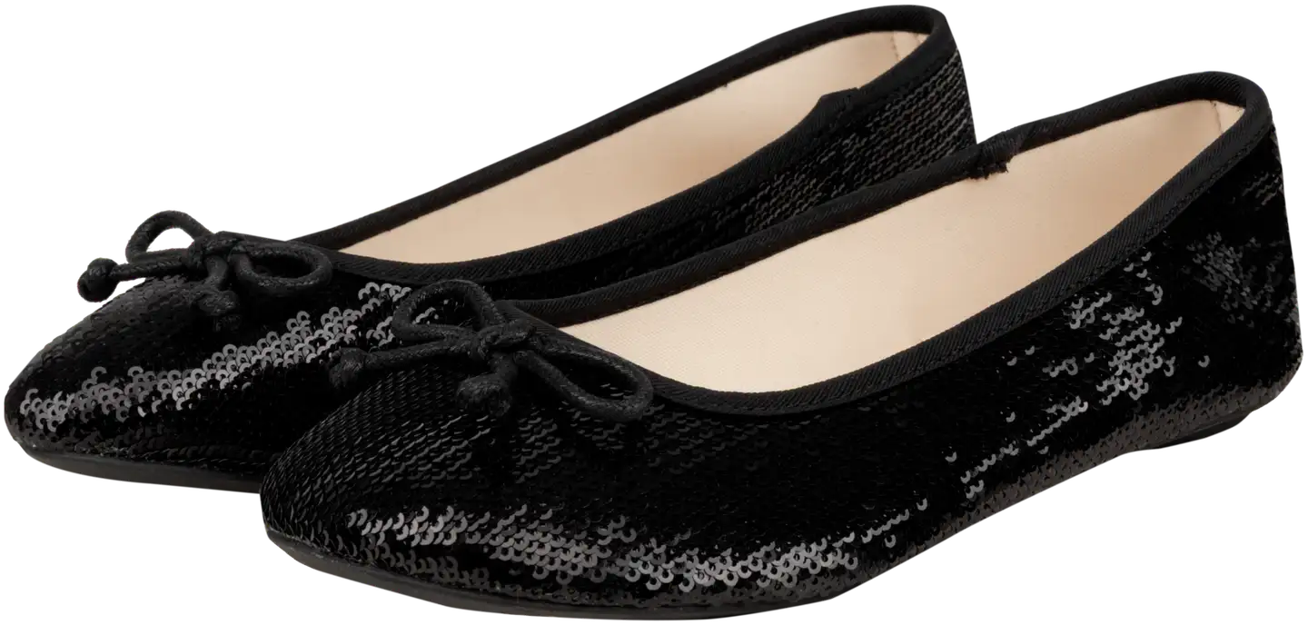 TEX lasten paljettiballerinat I995882 - BLACK 1 - 3