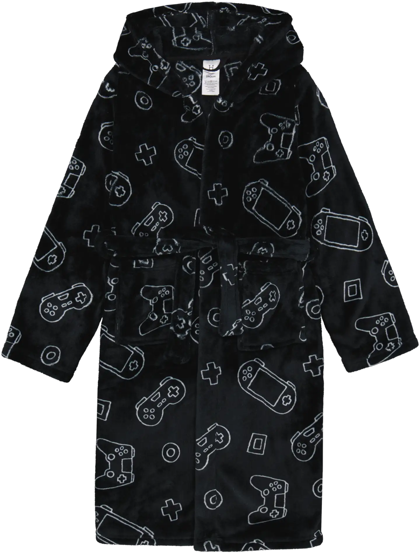 House lasten kylpytakki fleece 232H382523 - Black Aop