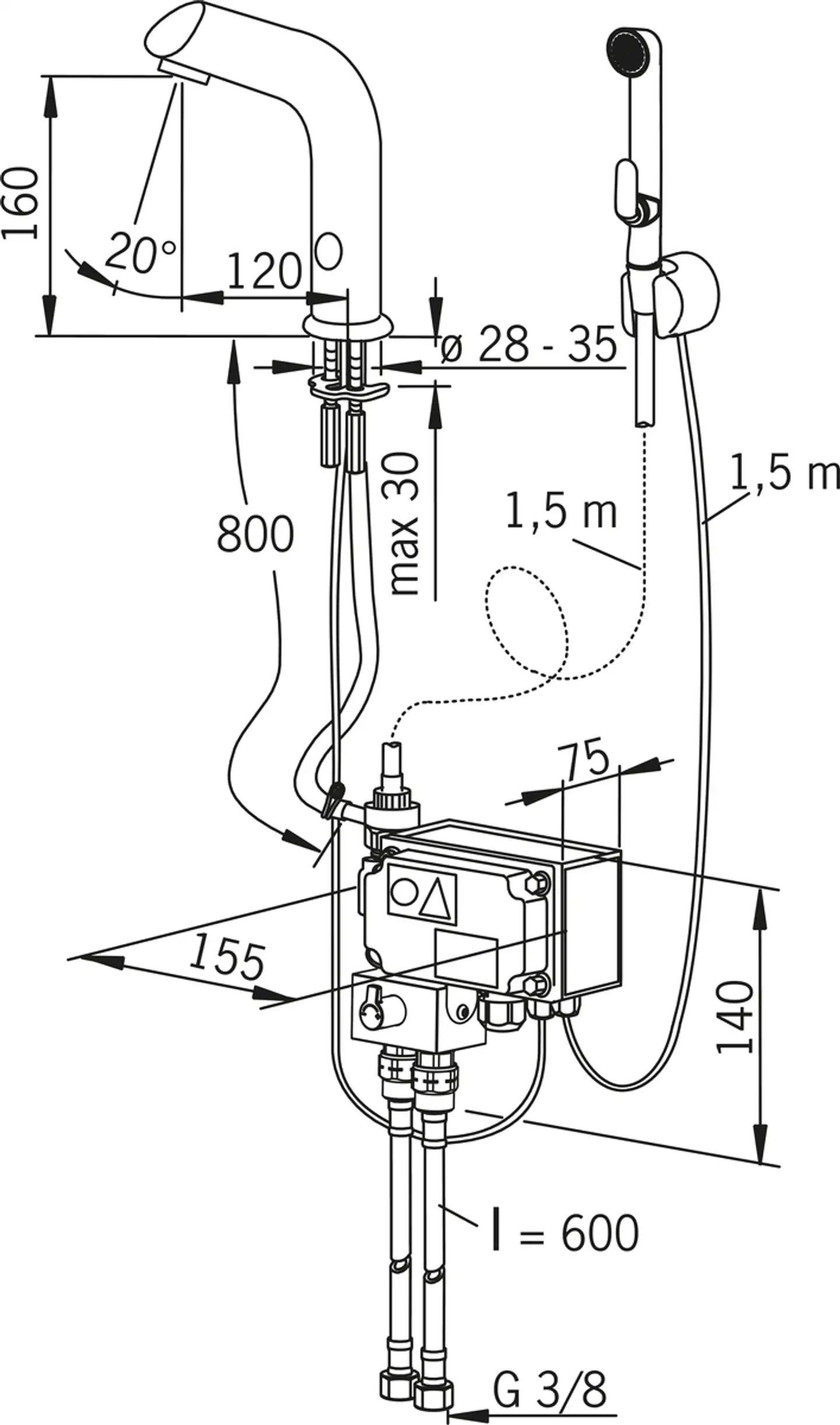 Oras Electra 6105Z BT pesuallashana bidetta - 3