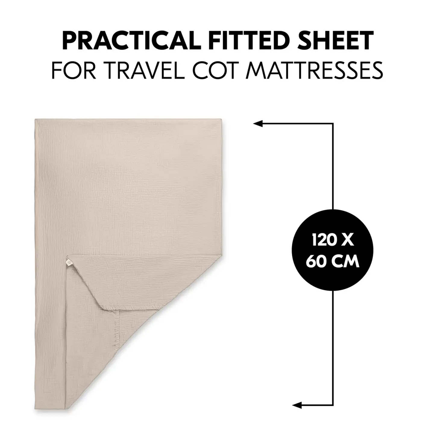 Hauck lakana matkasänkyyn Travel 60x120 cm beige - 10