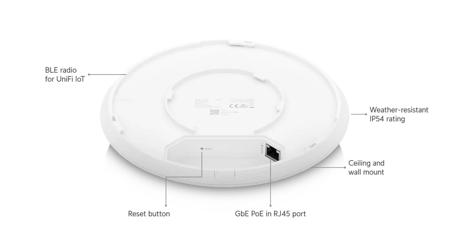 Ubiquiti sisäkäytön WiFi 6 -tukiasema 300+ asiakaslaitteen tuella U6-PRO - 9