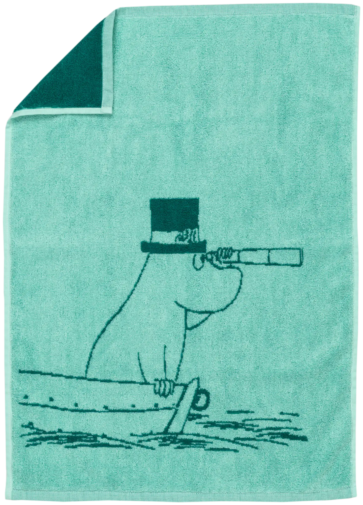 Moomin Arabia Muumikäsipyyhe 50x70  Muumipappa sin.vih.GOTS - 1