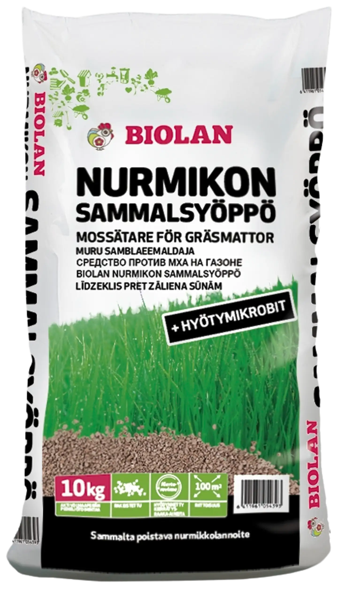 Biolan Nurmikon Sammalsyöppö 10 kg