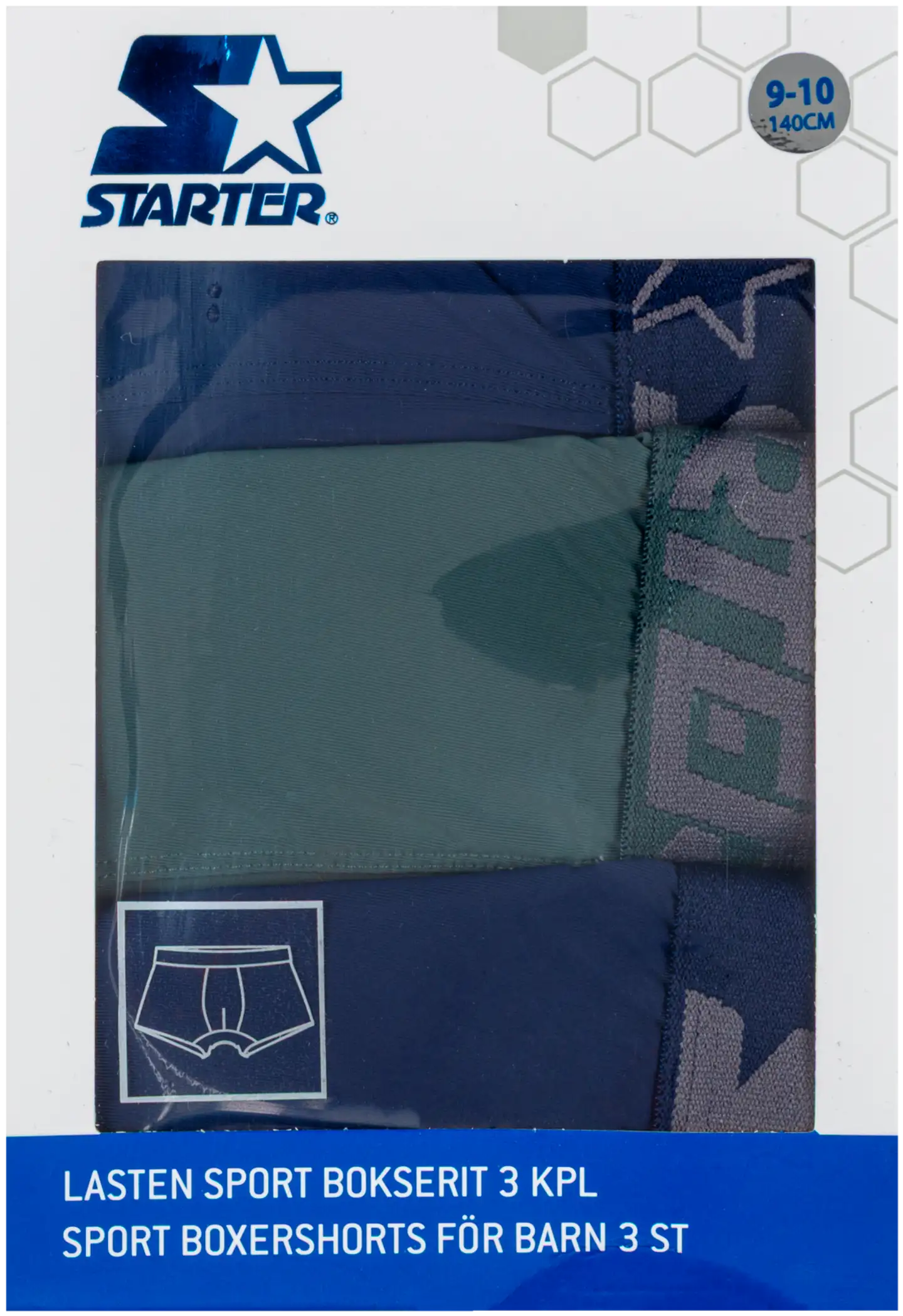 Starter lasten bokserit 61232 3-pack - blue/steel/urban chic - 3