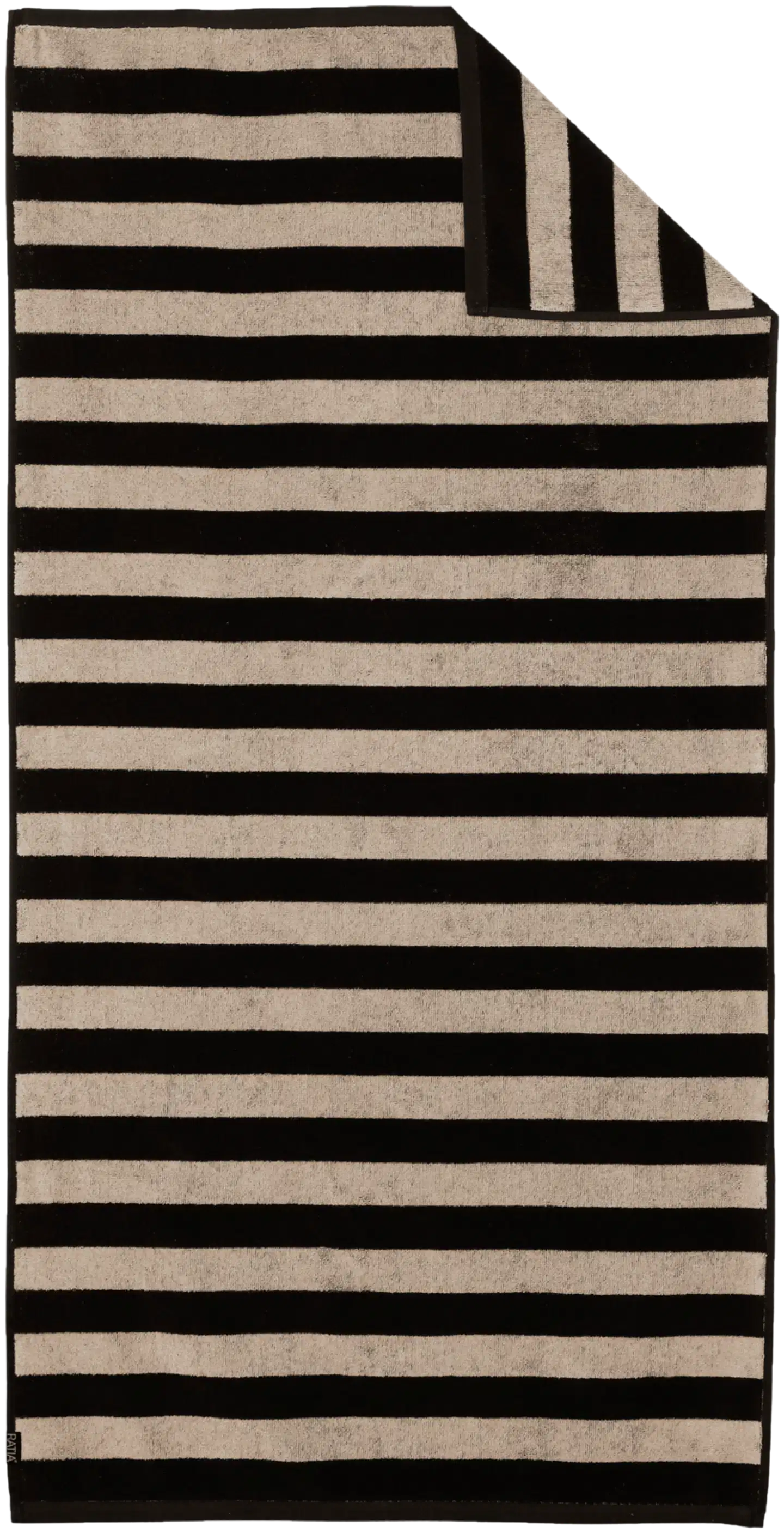 Ratia kylpypyyhe Raita 40x40mm 70x140 cm musta/greige - 2