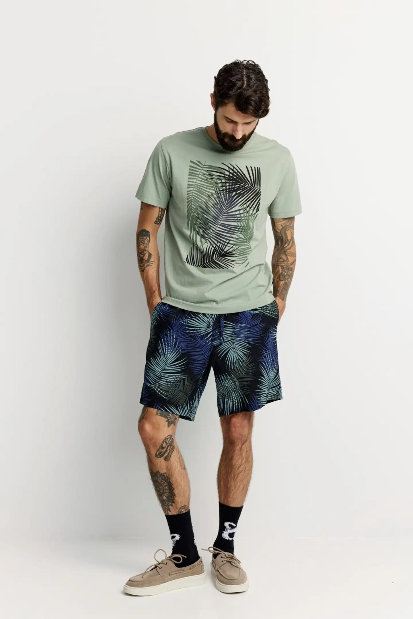 Finlayson miesten T-paita Palma - Sage Green - 3