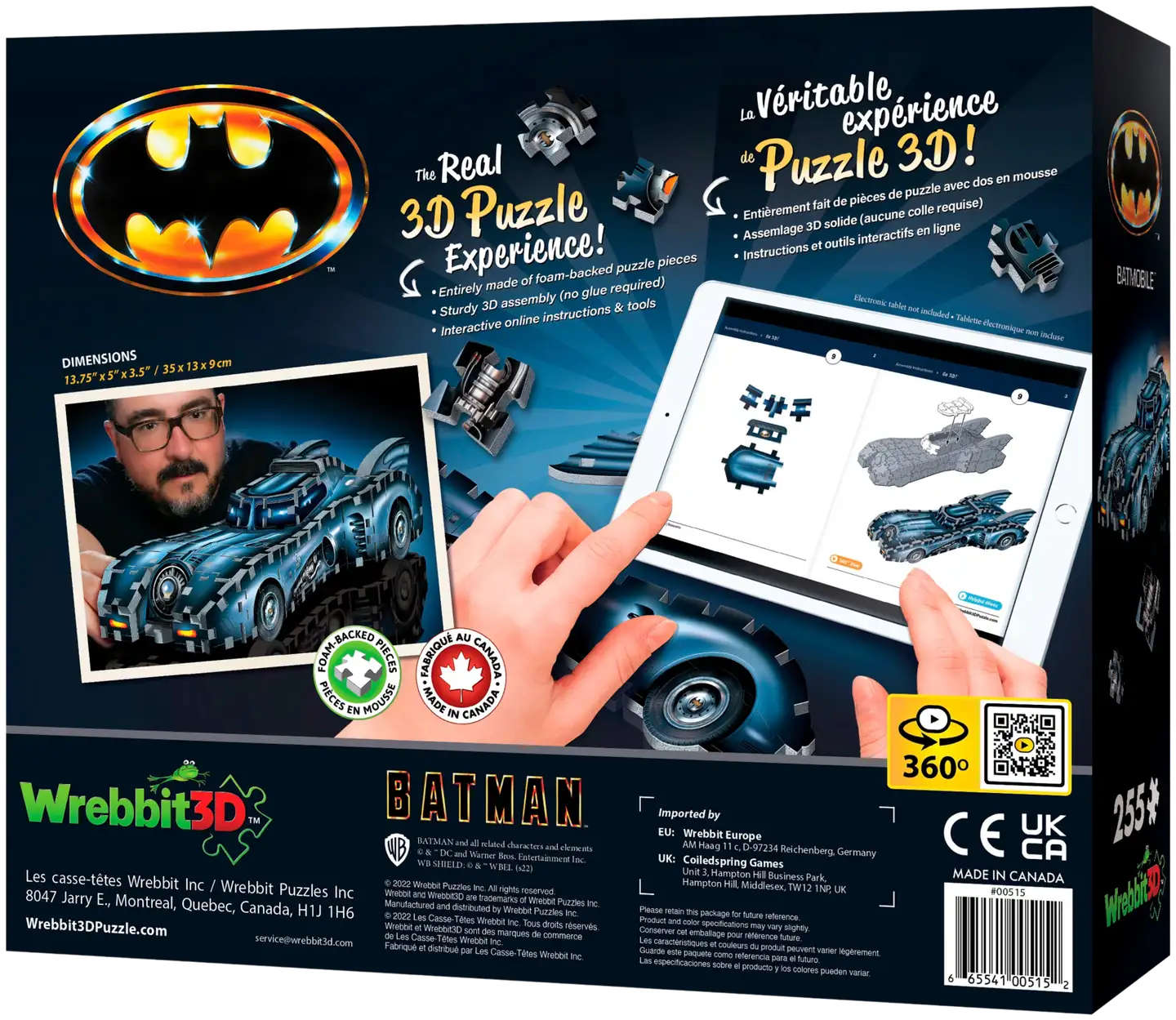 Wrebbit Batmobil 3D-palapeli - 2