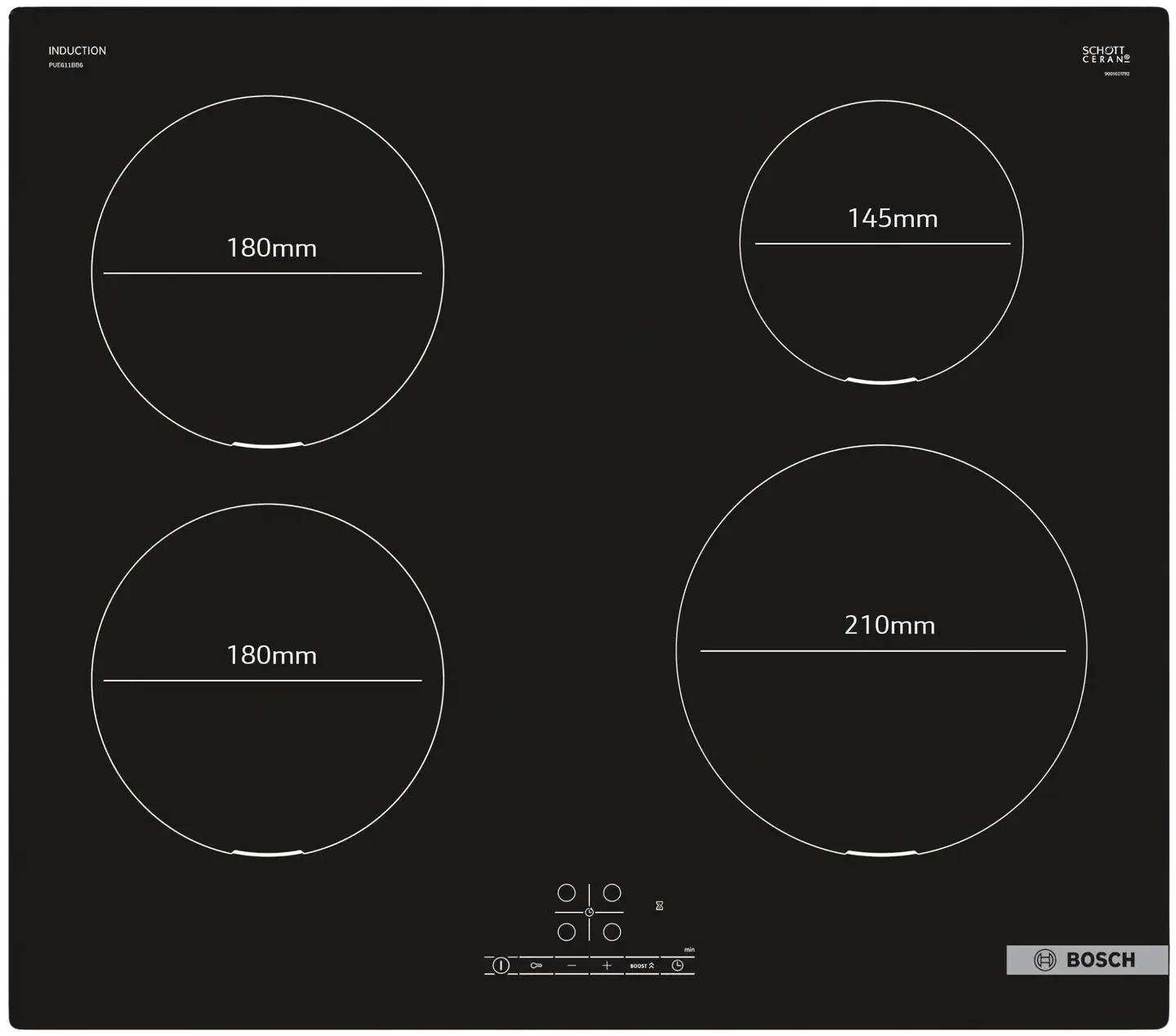 Bosch induktiokeittotaso PUE611BB6E 60 cm musta - 2
