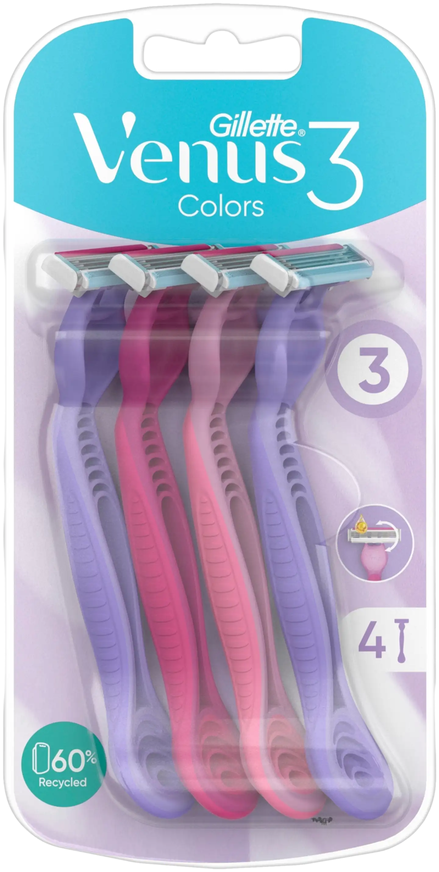 Gillette Venus3 Colors 4kpl varsiterä