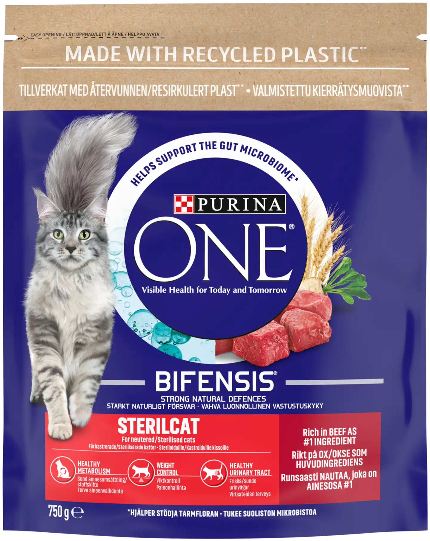 Purina One 750g Sterilcat Nautaa ja vehnää kissanruoka