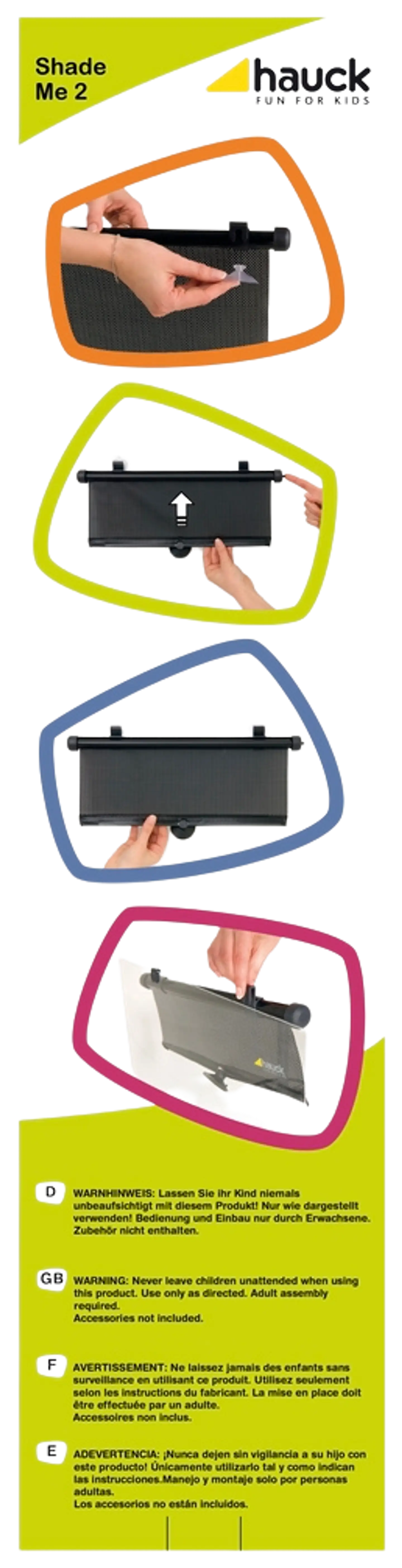 Hauck aurinkosuoja autoon Shade Me 2 musta - 7