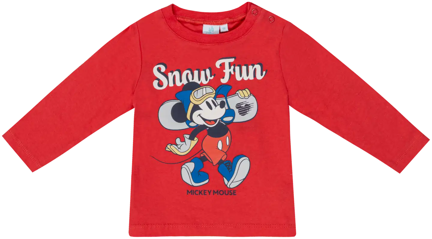 Disney vauvojen pitkähihainen trikoopaita Mikki Hiiri ZH00019 - Punainen - 1
