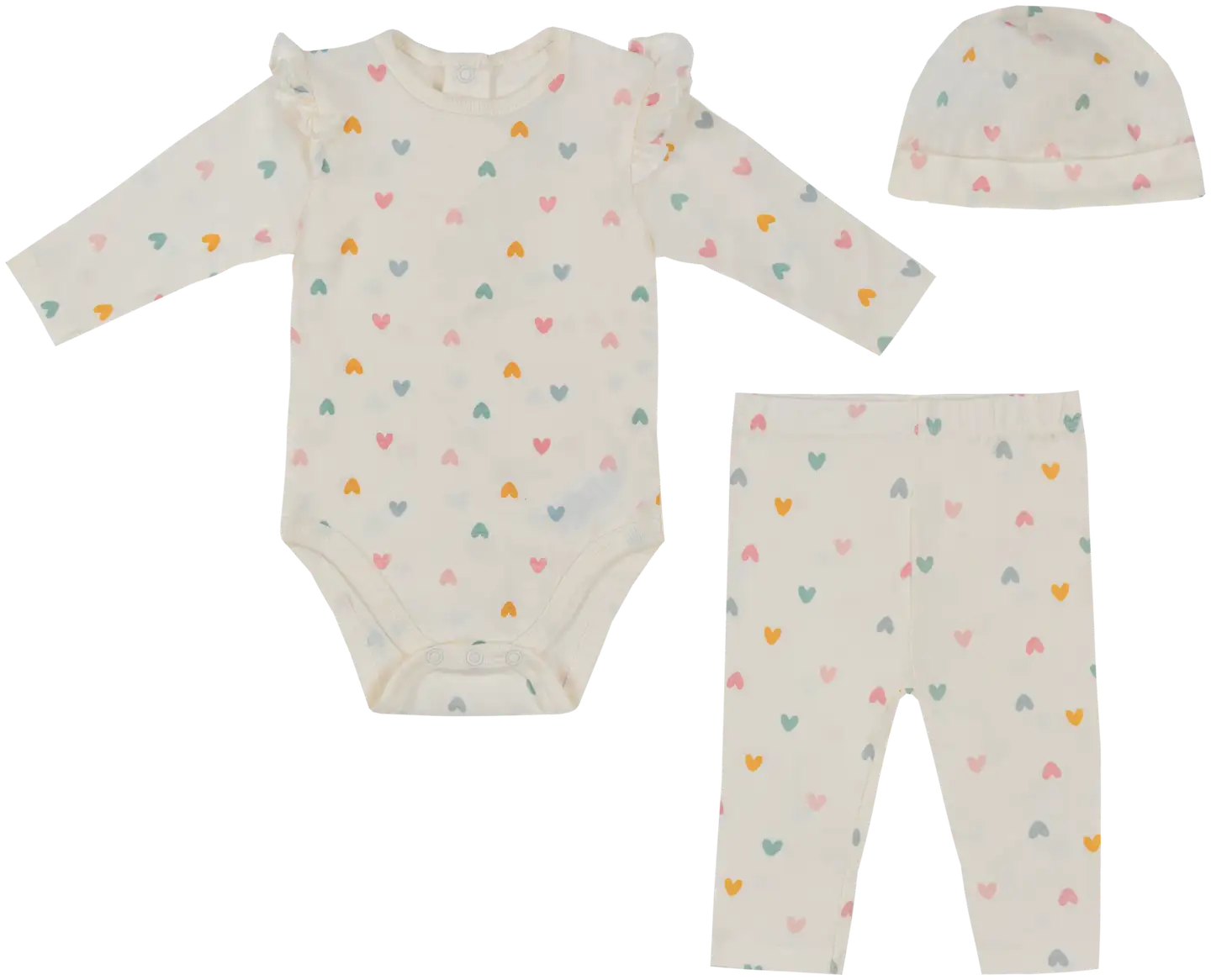 Tex Baby vauvojen setti Sydän I980166 3-pack - Off white - 1
