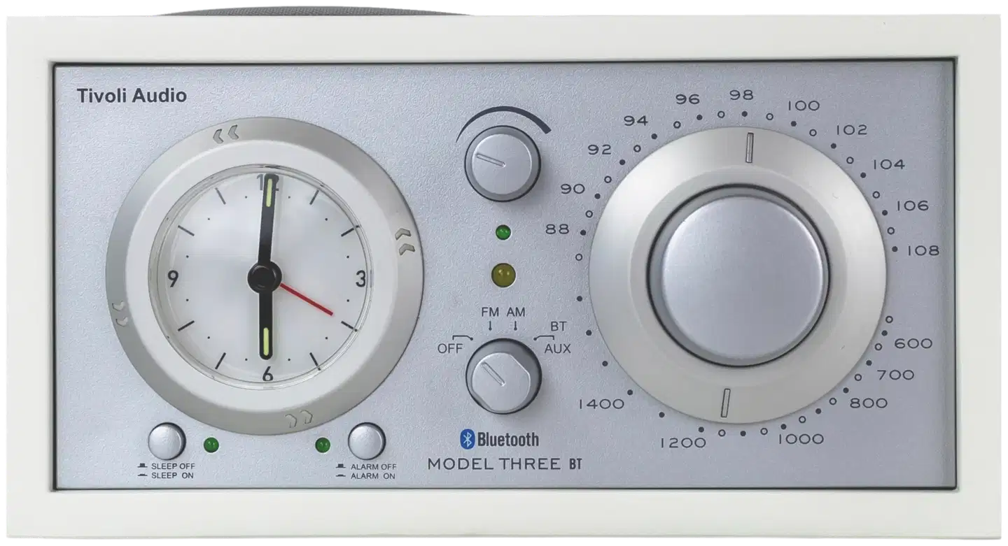 Tivoli Audio Bluetooth-kelloradio Model Three BT USB-C valkoinen/hopea - 1