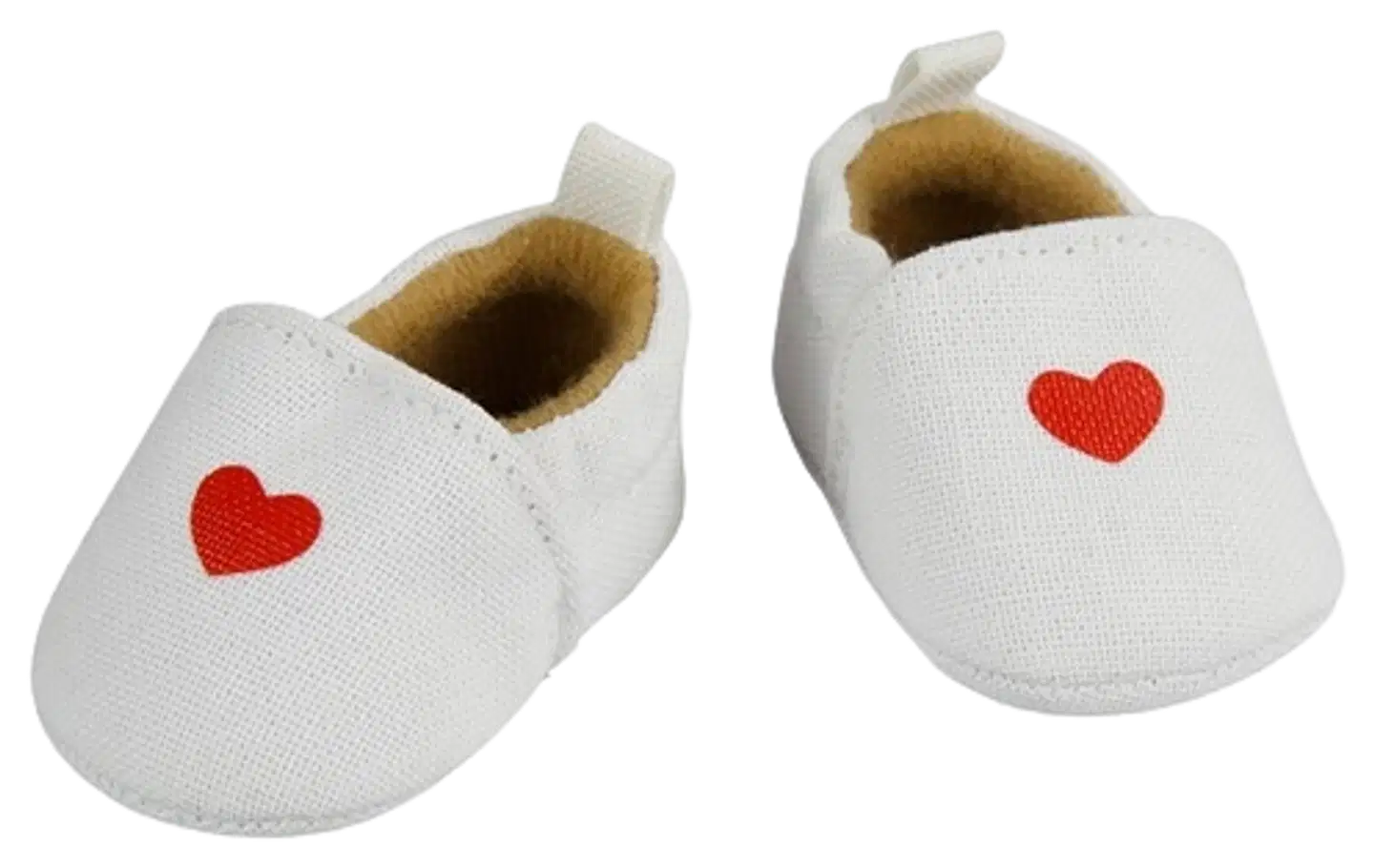 Nuken tossut, sydänkuviolla, 35-45 cm nukelle