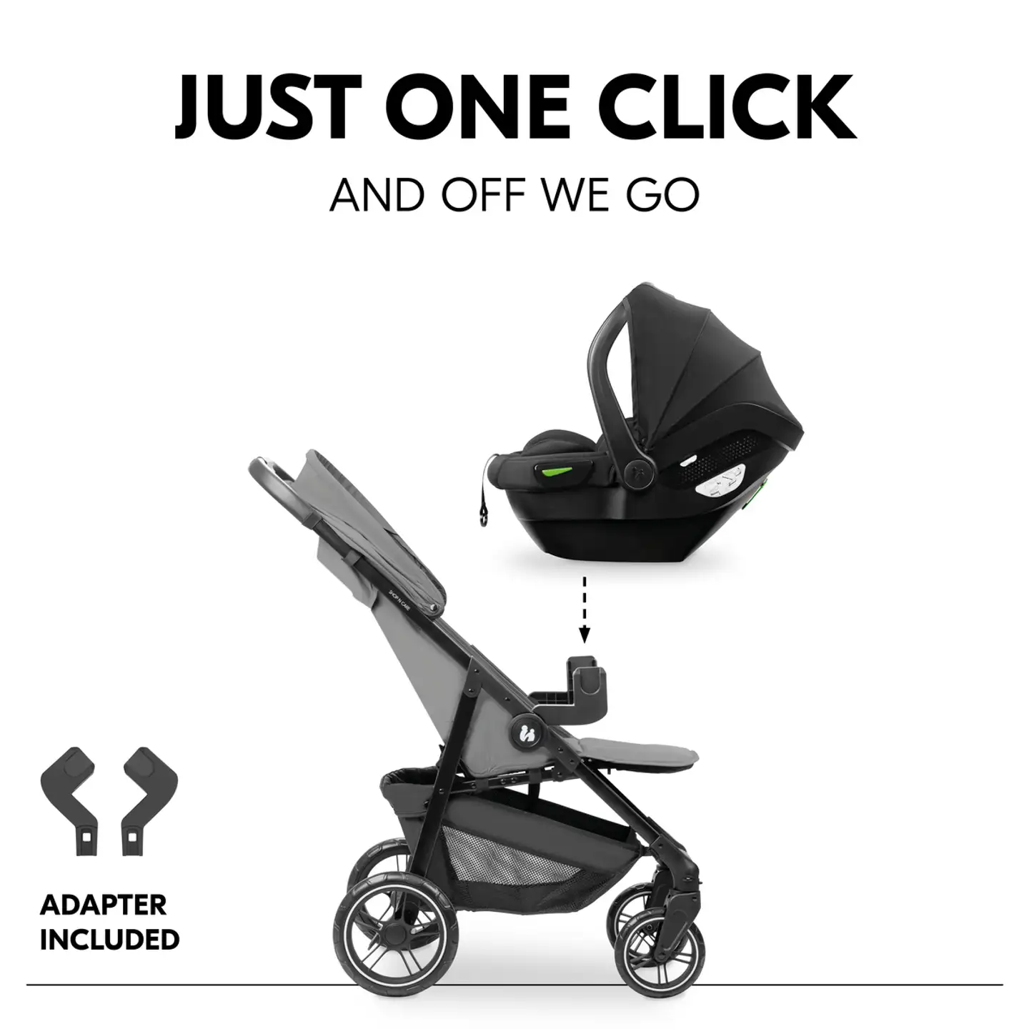 Hauck yhdistelmävaunut Shop N Care Travel Set 0-25 kg harmaa - 21