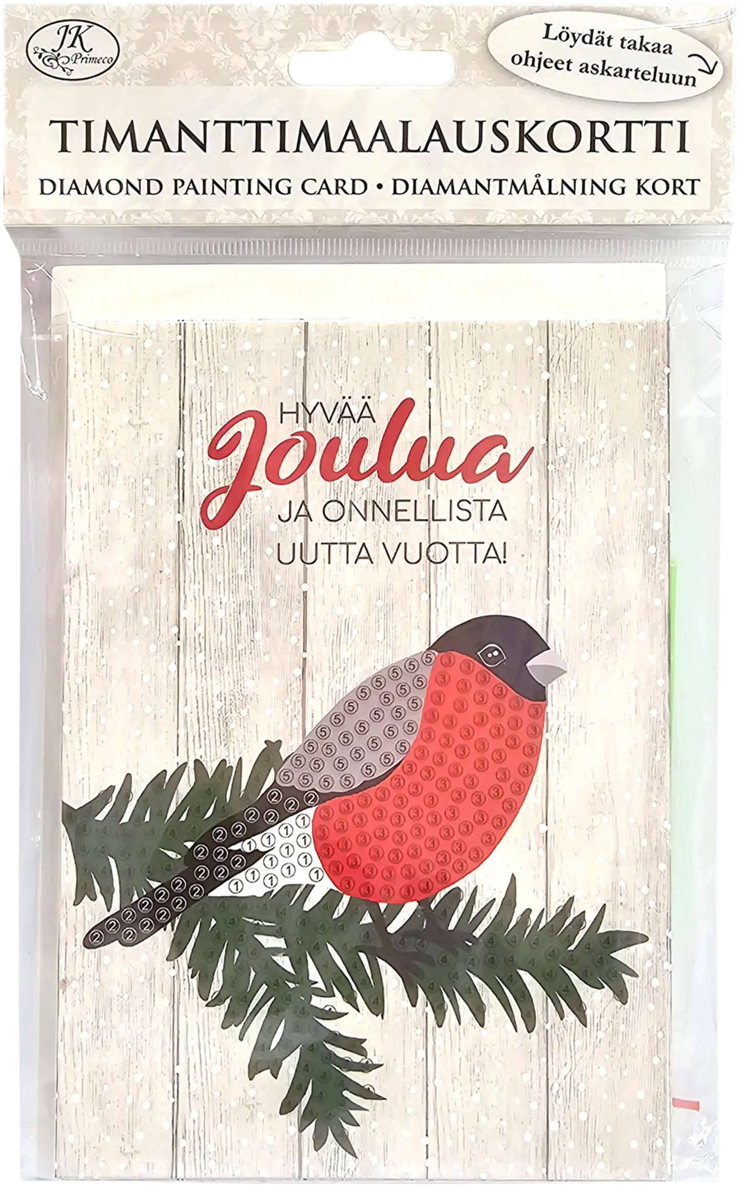 J.K. Primeco timanttimaalauskortti Punatulkku 5kpl - 1