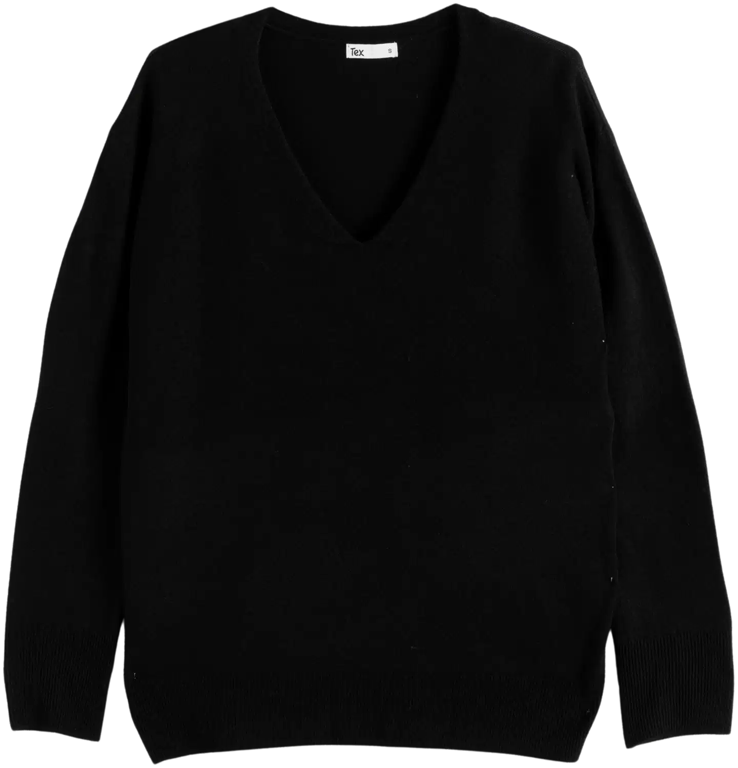TEX naisten neulepusero V-kaulus I286107 - BLACK 1 - 4