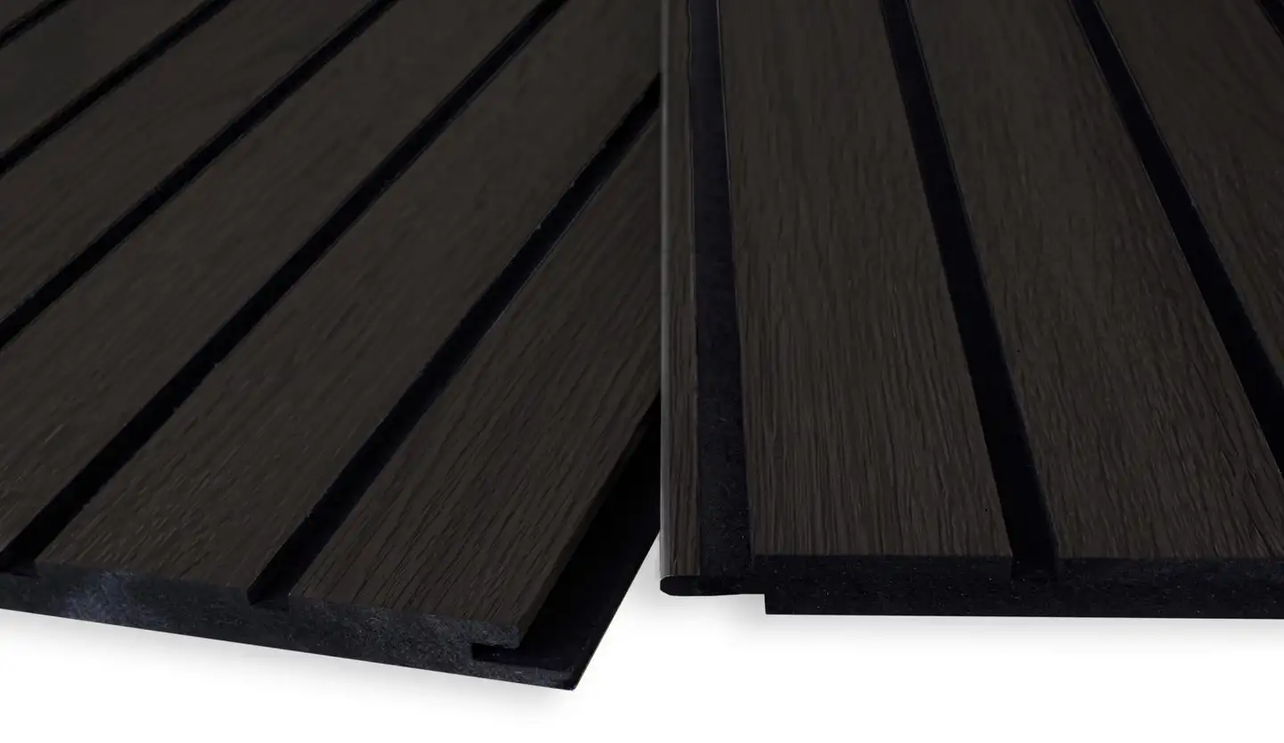 Maler Louvre uritettu rimasisustuspaneeli MDF 12x195x2500 ympäripontattu melamiini Grafiittitam 1,46m2 - 1