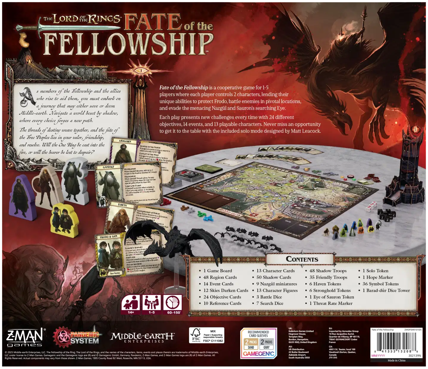 Lord of the Rings Fate of The Fellowship -lautapeli - 2