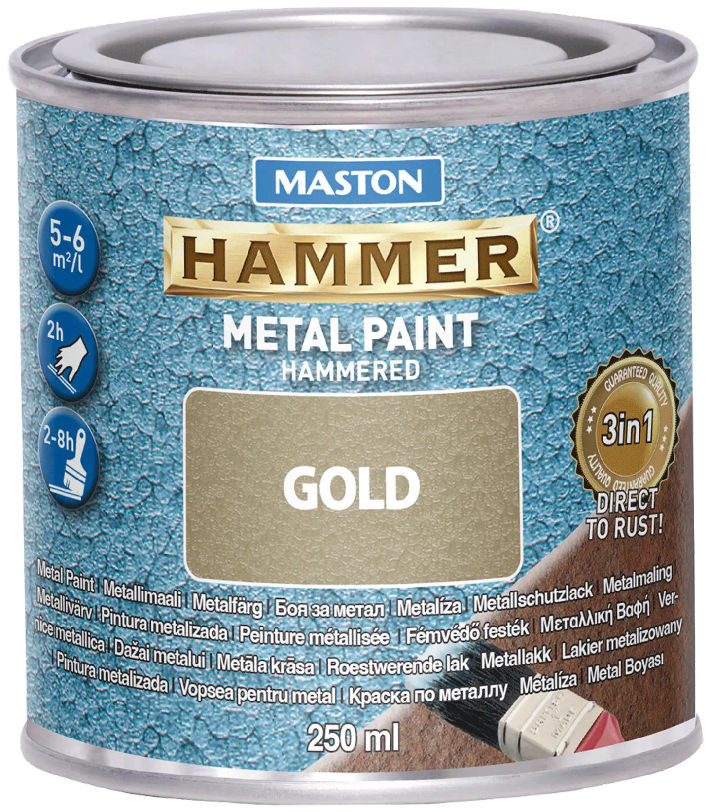 Maston metallimaali Hammer Vasaralakka kulta 250 ml - 1