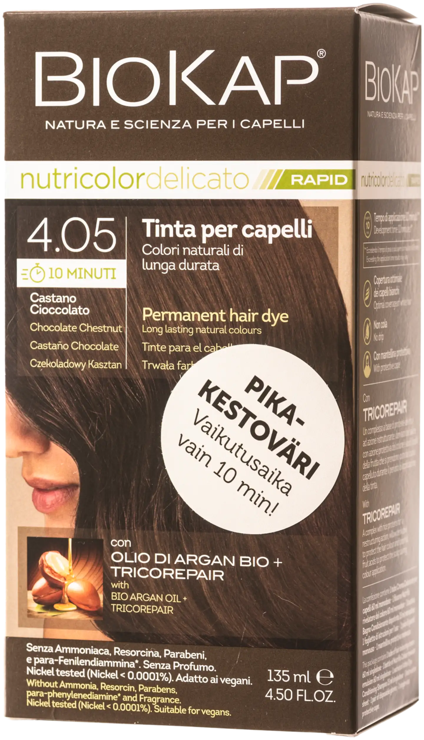 Biokap nutricolor delicato rapid 4.05 chocolate chestnut - 1