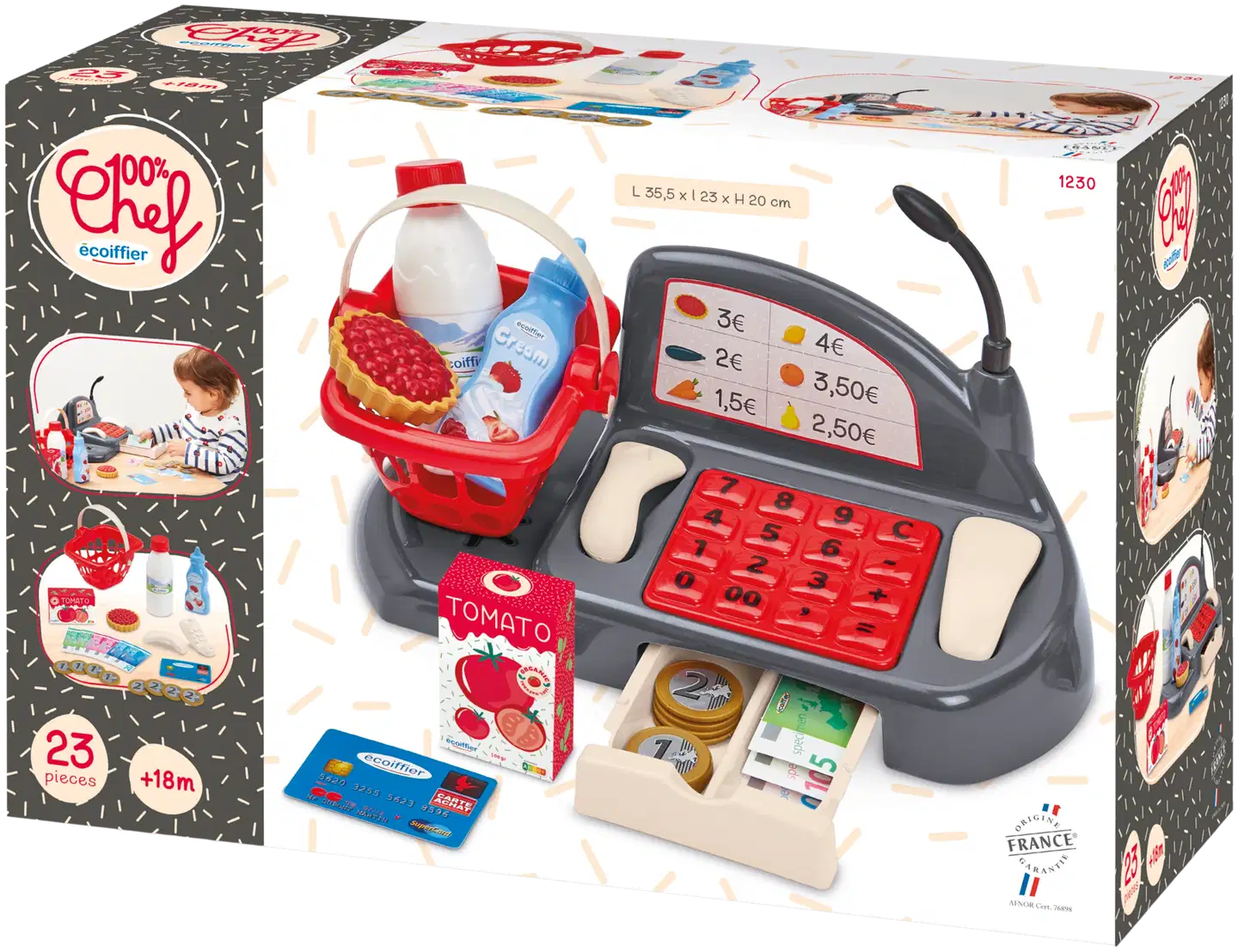 Ecoiffier - 100 % Chef - Kassakone -leikkisetti - 2