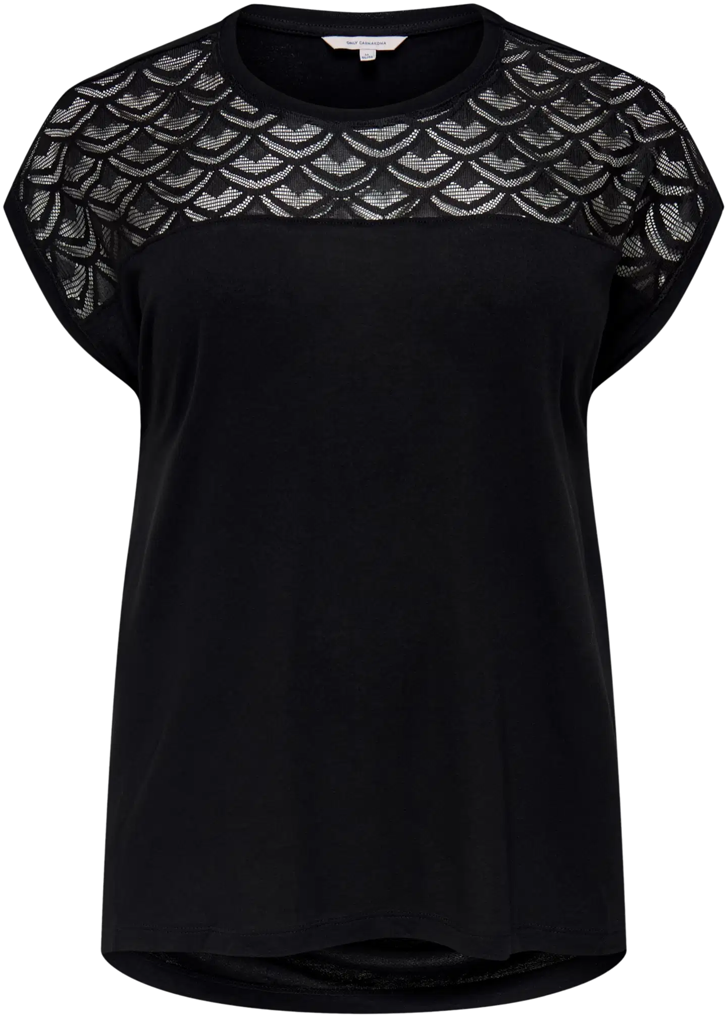 Only Carmakoma naisten trikootoppi pitsisomisteella Carflake - Black - 1