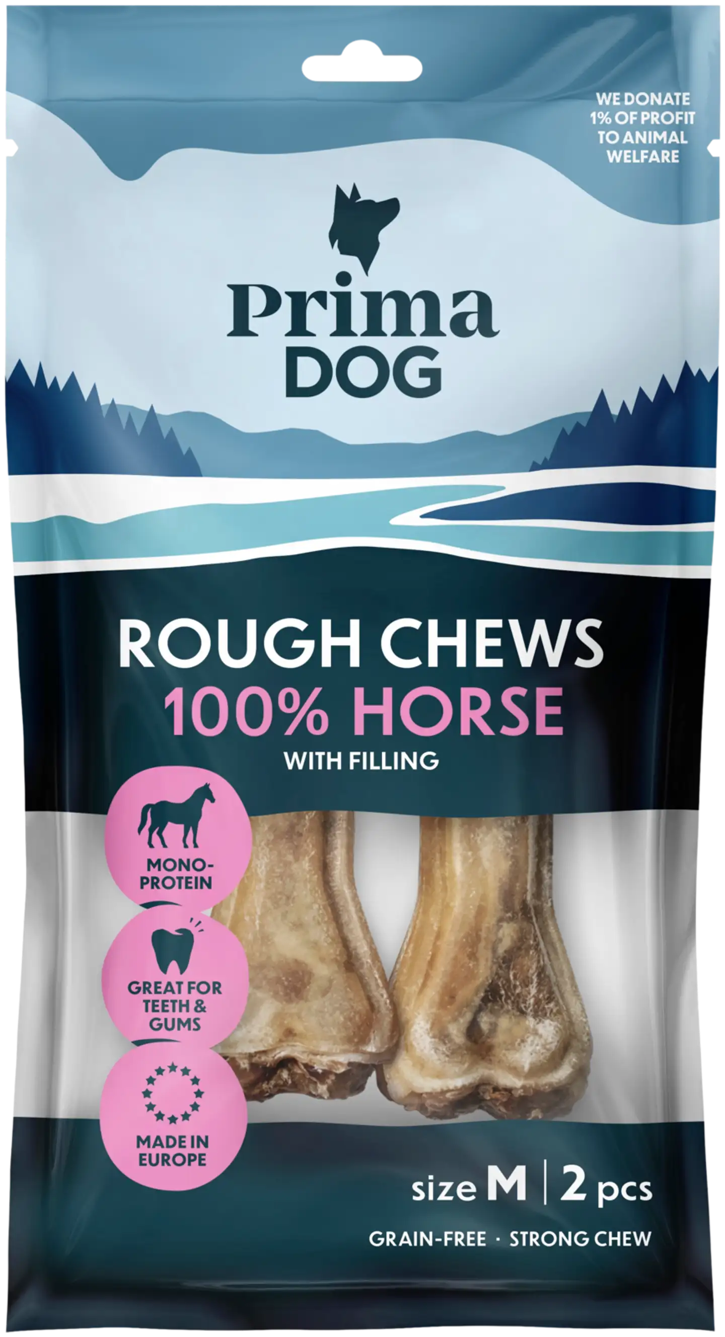PrimaDog Rough Chews Hevonen täyteluu M 12 cm 100 g