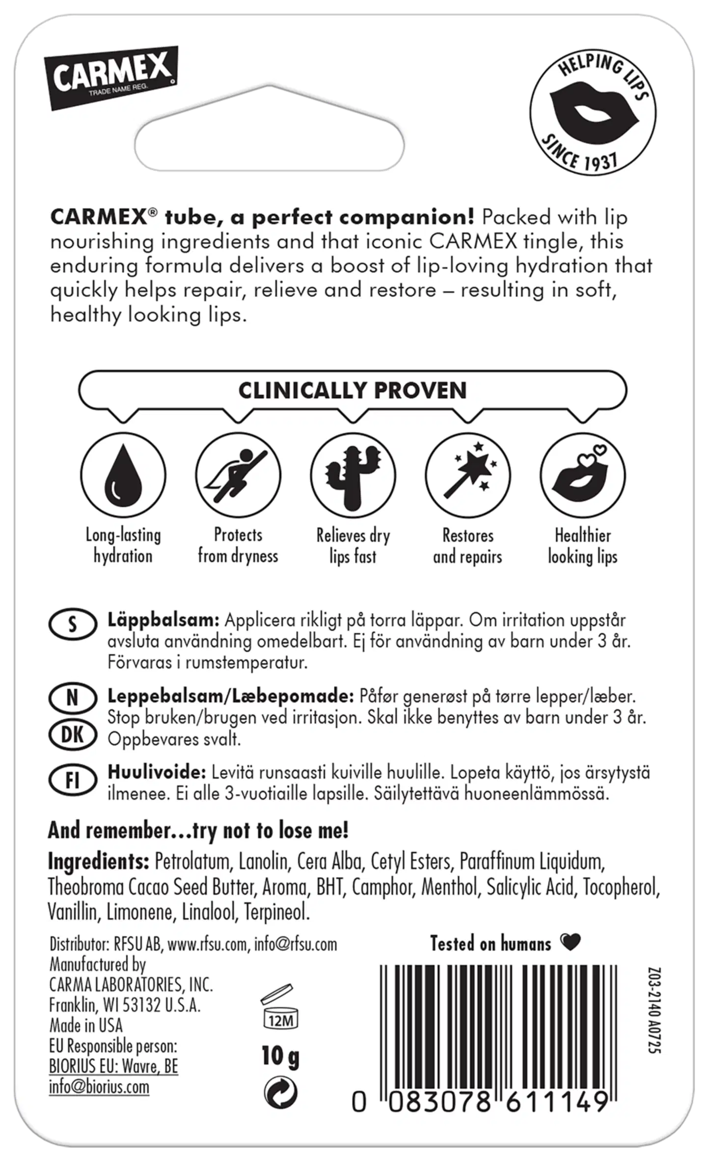 Carmex Huulivoidetuubi 10g - 2
