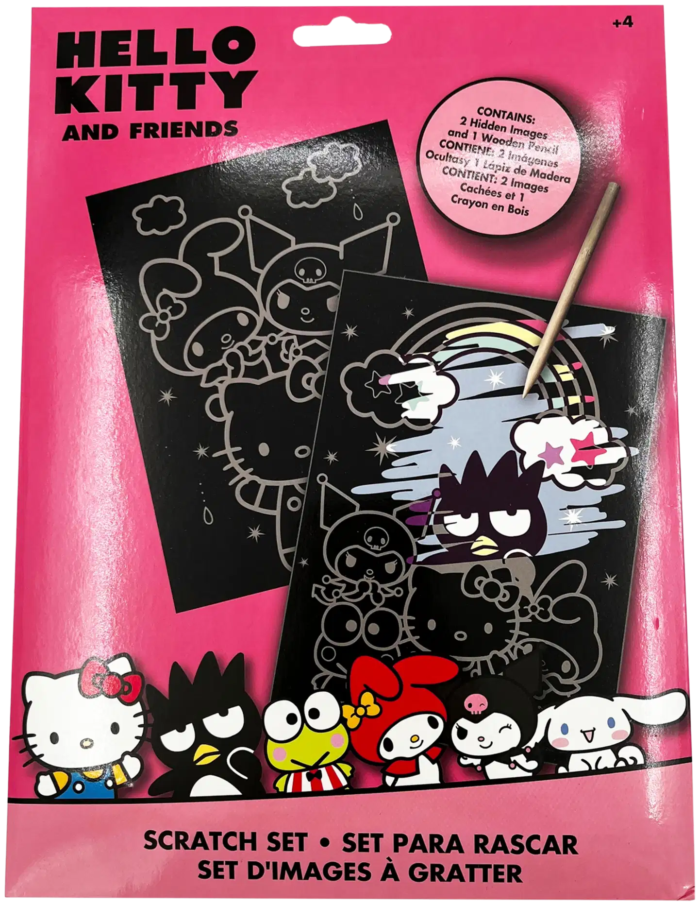Hello Kitty raaputussetti, sis. 2 piilotettua kuvaa & 1 puukynä
