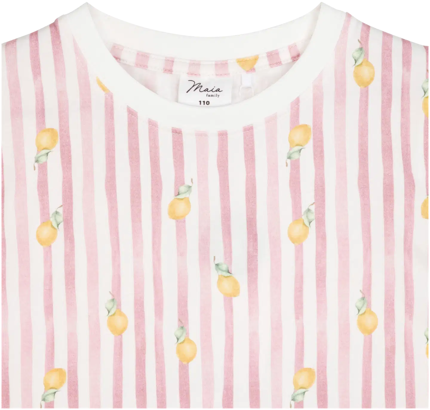 Maia family lasten t-paita Sitruunaraita 205614 - Vaaleanpunainen - 2