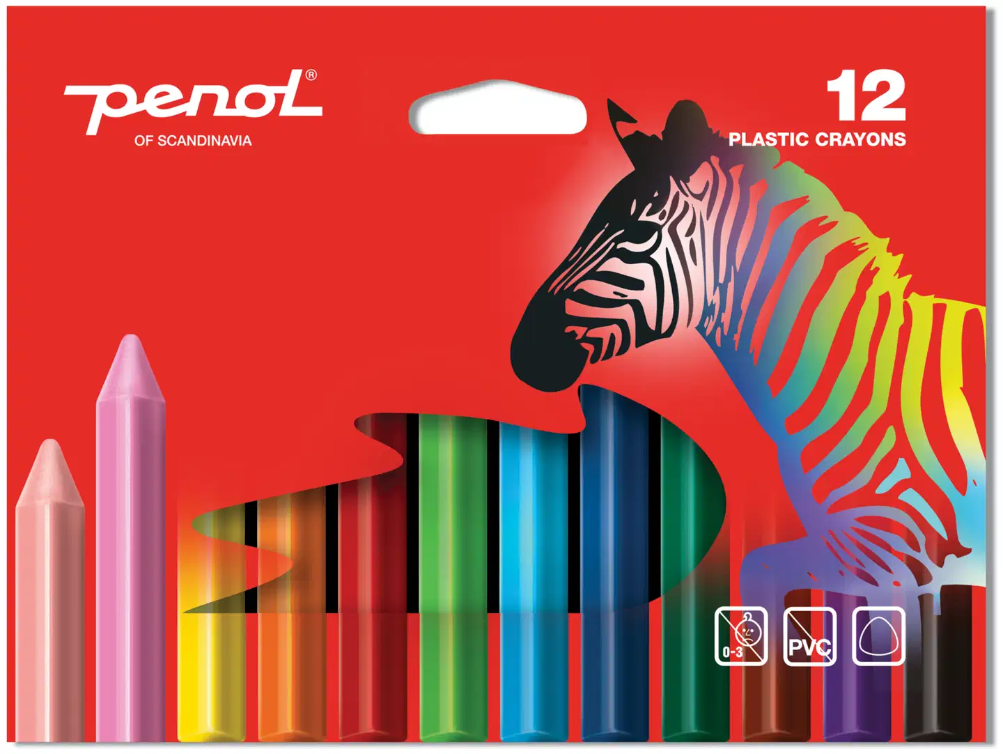 Penol vahaliidut Plastic Crayons 12 kpl - 1