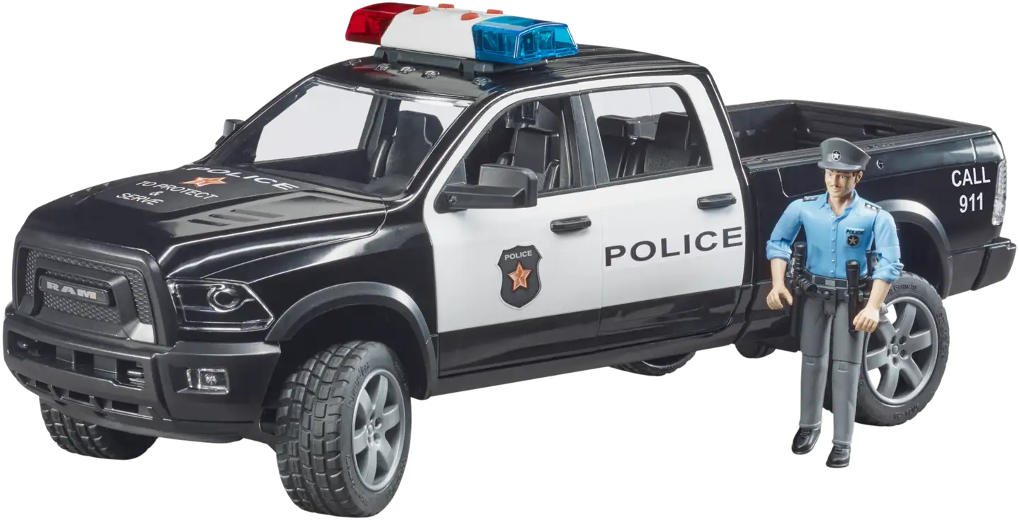 Bruder Dodge Ram 2500 poliisiauto ja poliisihahmo