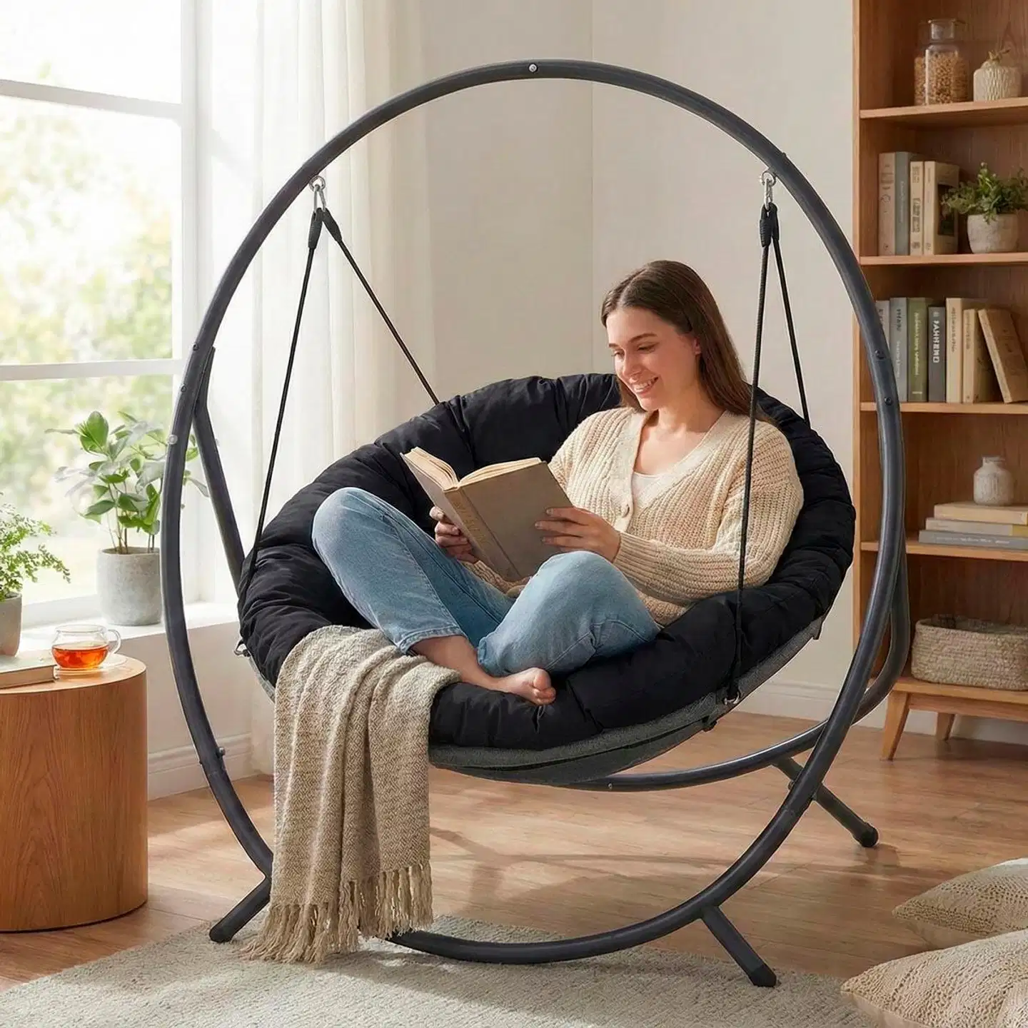 Lykke riipputuoli comfort, musta - 4