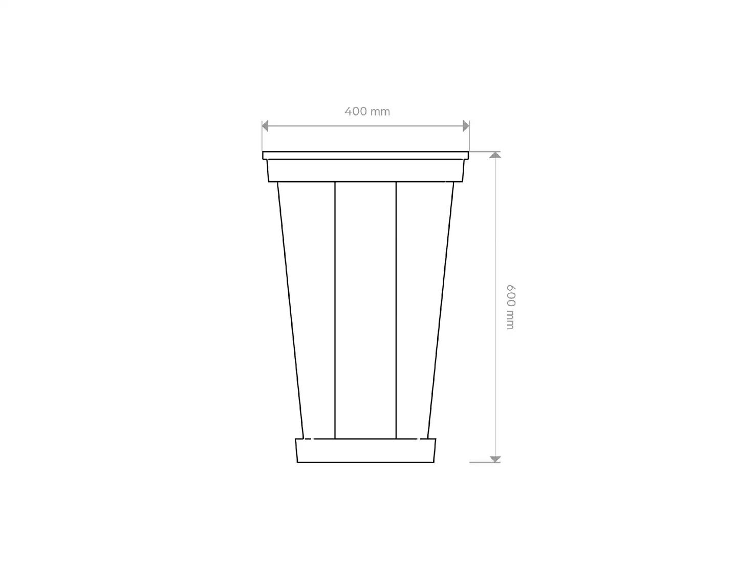 Miljöörakennus kartioruukku vaalean harmaa 60 cm - 3