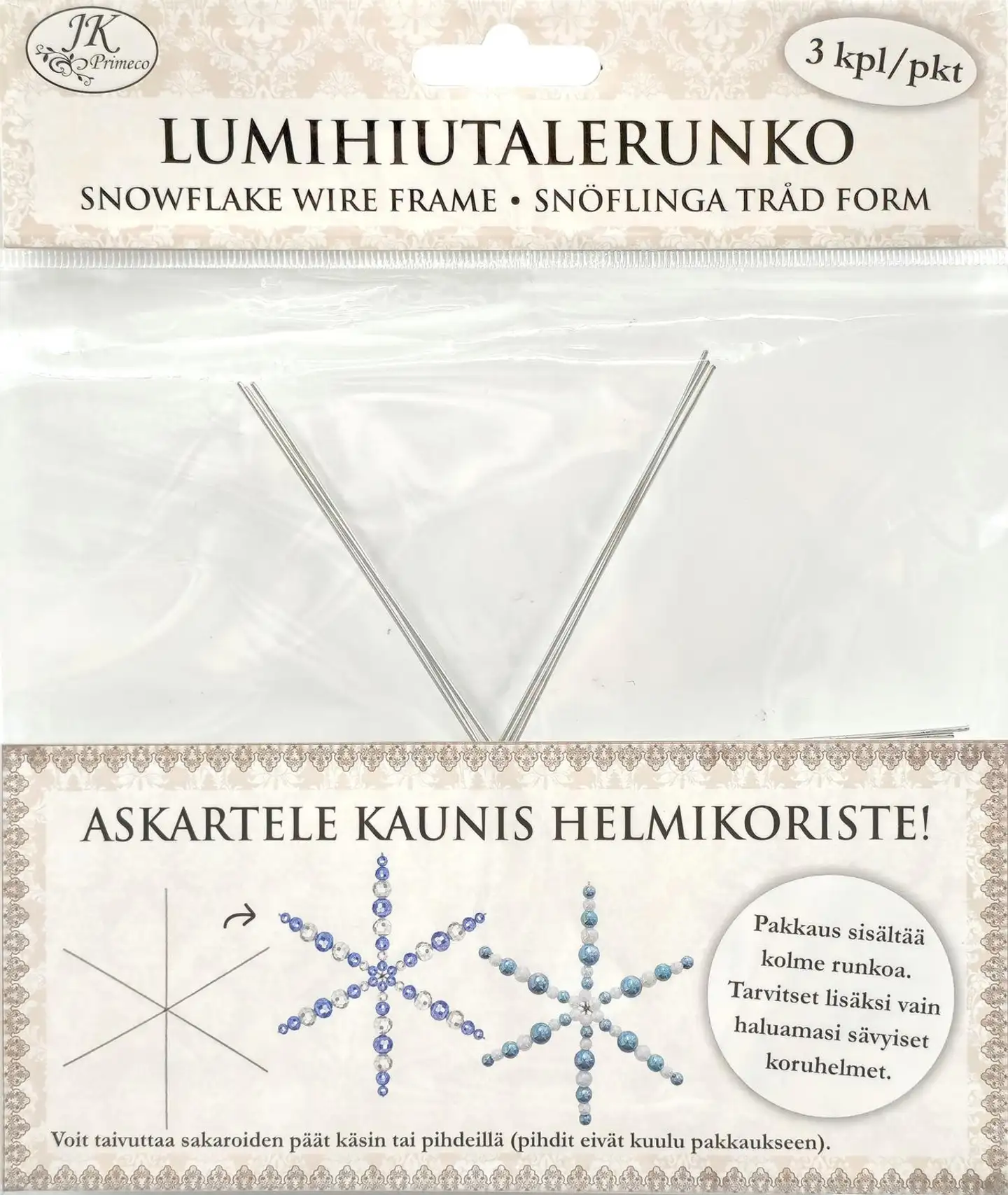 J.K. Primeco Lumihiutalerunko hopea 3kpl