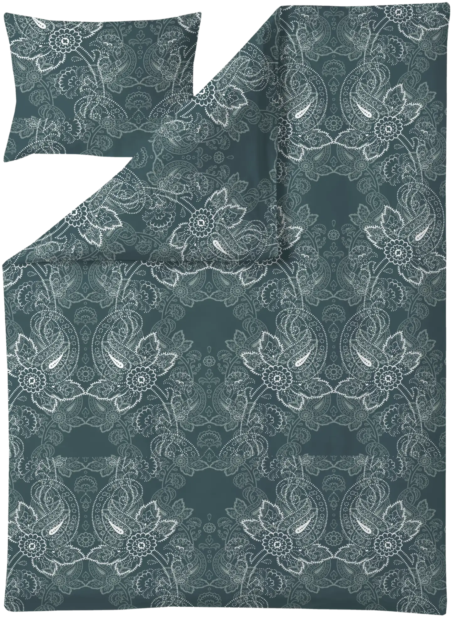 Finlayson satiini-tencel pussilakanasetti  Viktoria 150X210+50X60 petrooli