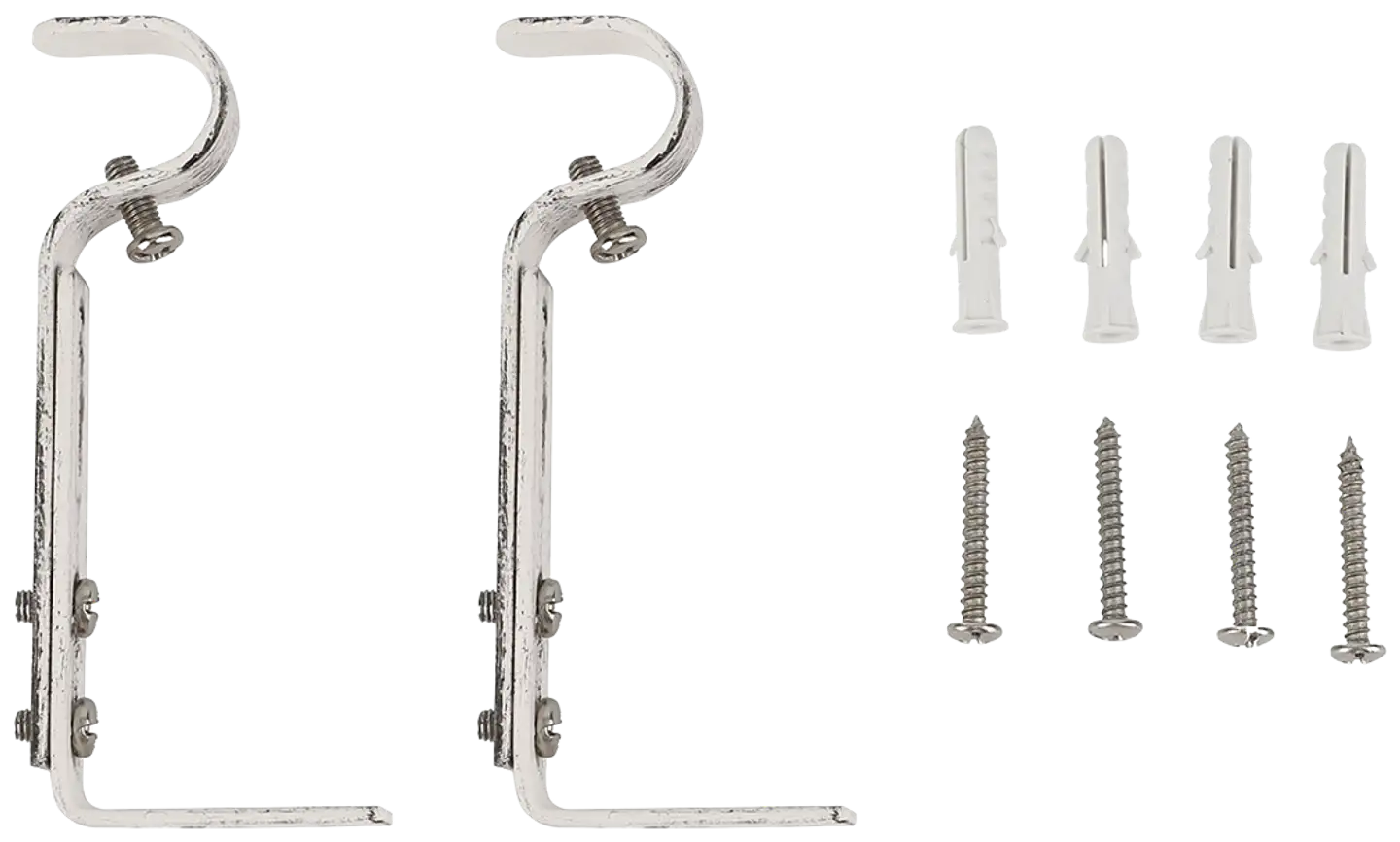 Ihanin verhotangon kannakkeet valkokulta 19mm 2kpl/pss - 4