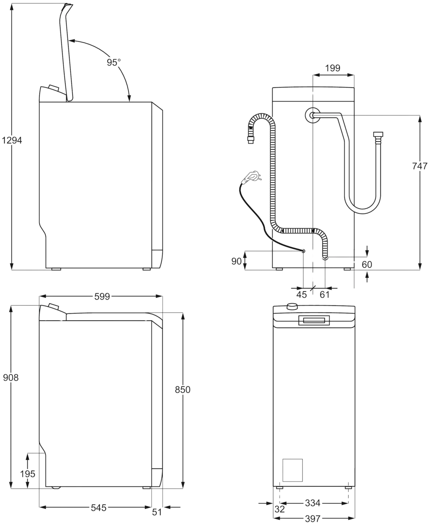 Electrolux päältä täytettävä pyykinpesukone EW8T673E1E 7kg valkoinen - 4