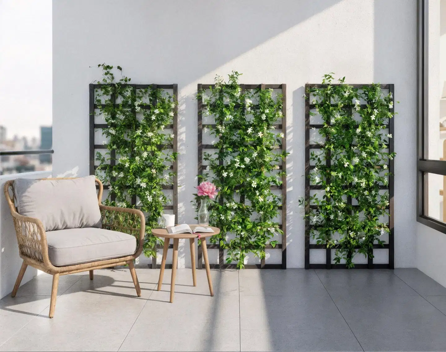 Ritilä/aitaelementti 80X180cm, grafiitin harmaa, Materiaalivahvuus 15x38mm - 5