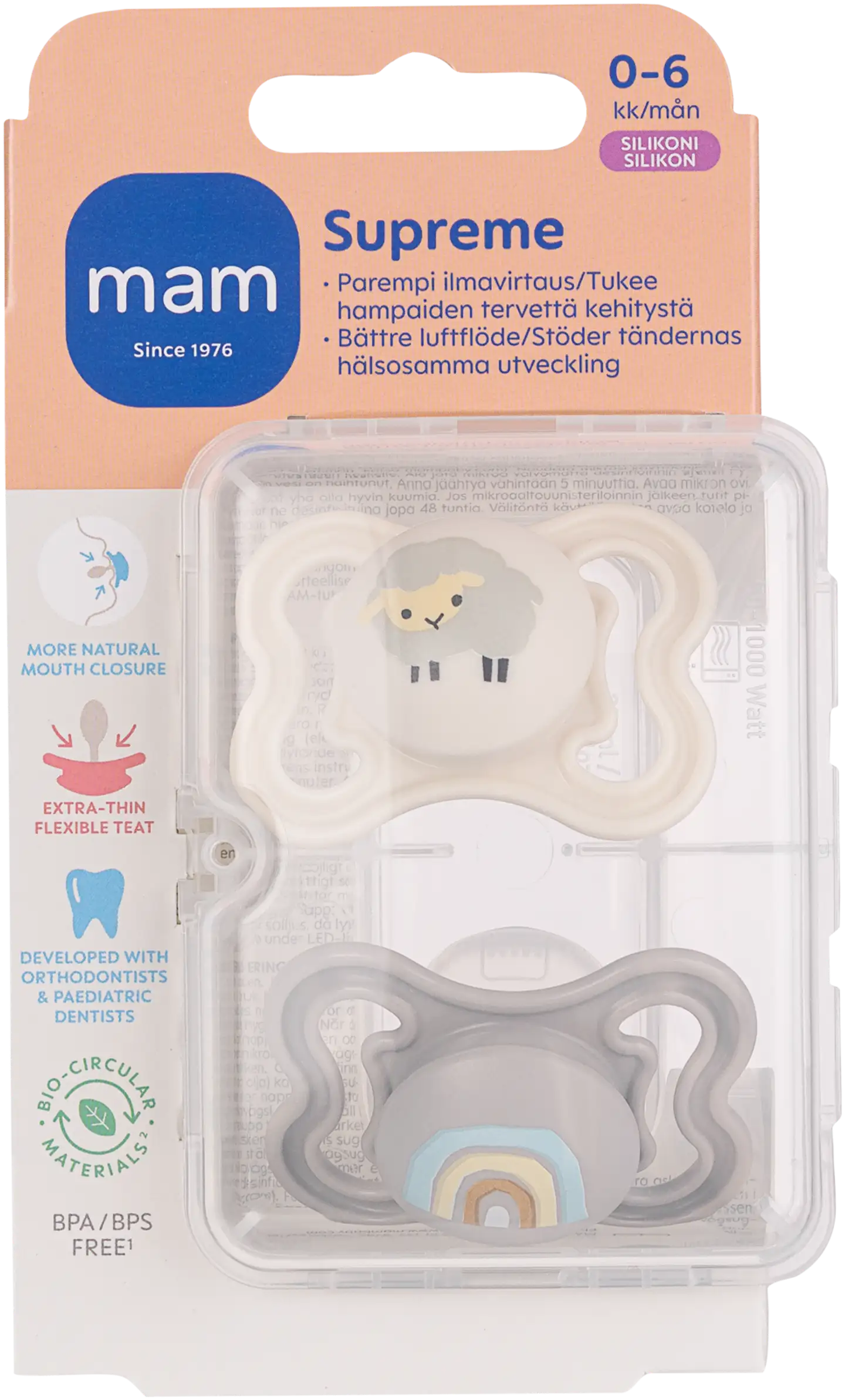 MAM Supreme 0-6kk silikoni 2kpl