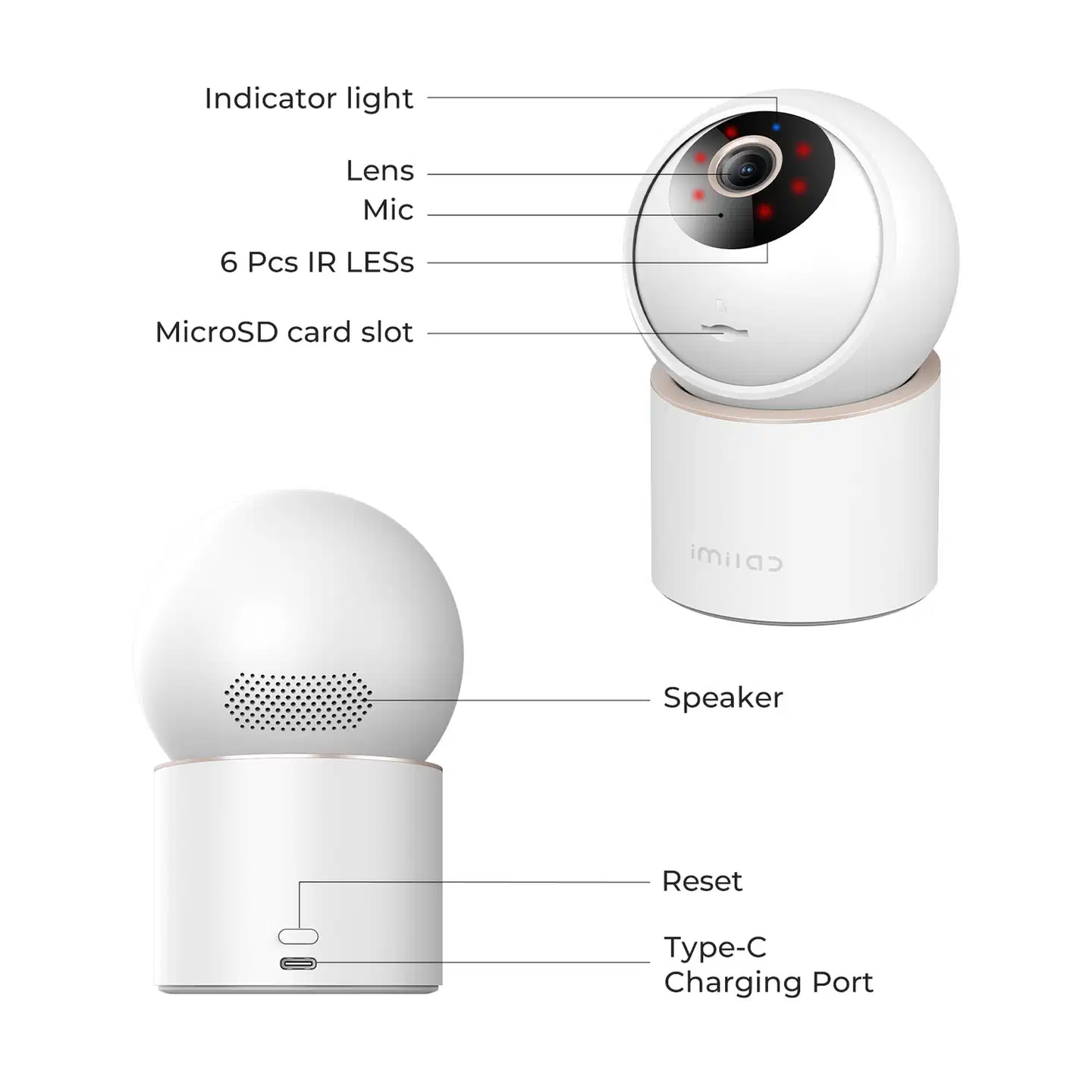 Imilab C40 4K WiFi -valvontakamera sisäkäyttöön CMSXJ112A - 19