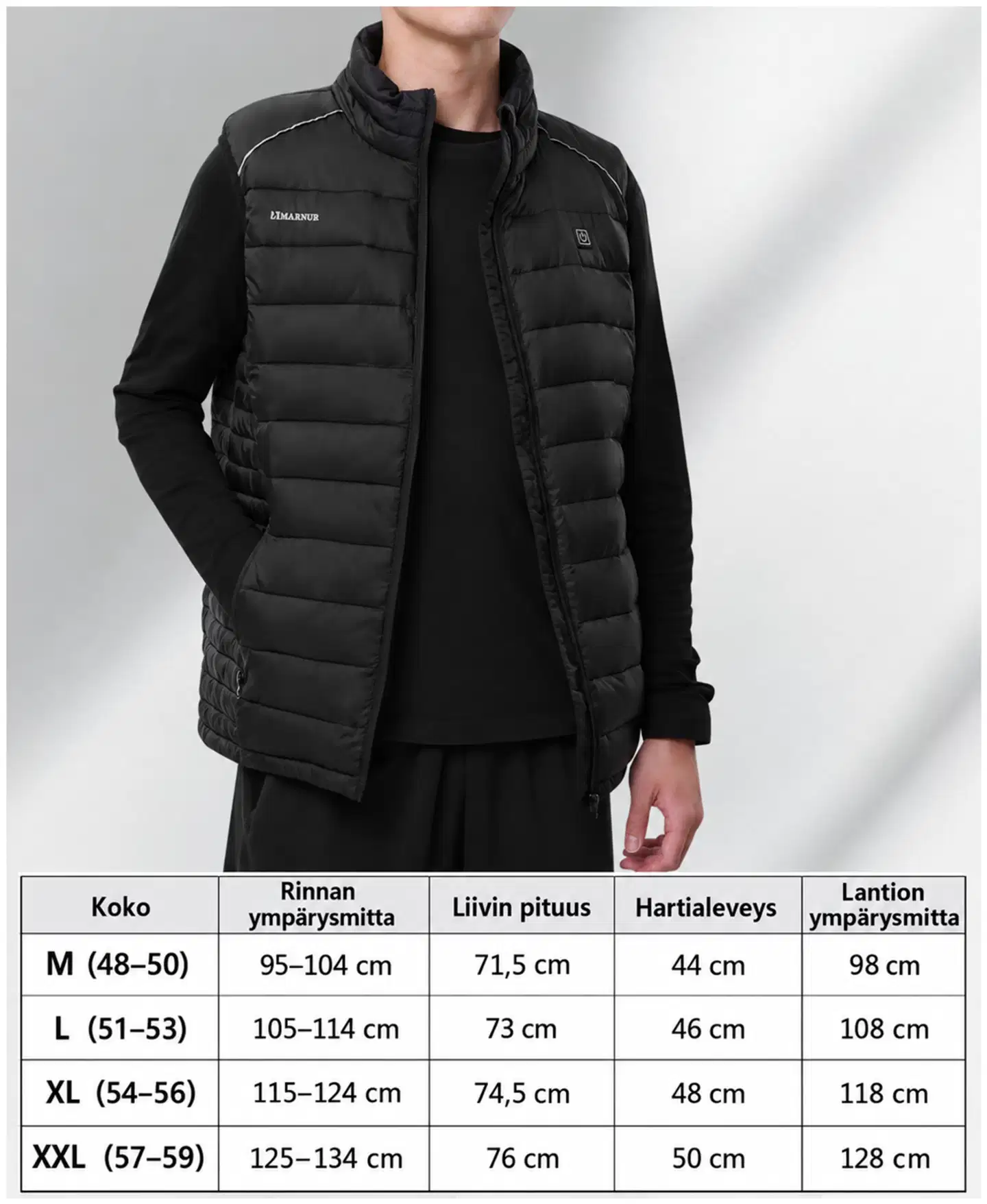 Thermrup kauko-infrapunalämmitteinen liivi litiumioniakulla, 4 lämmitysaluetta (L) - 2