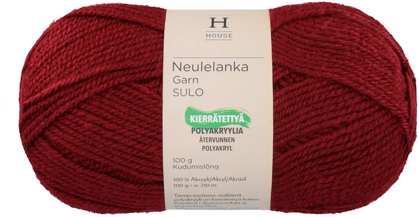 House neulelanka akryyli Sulo 100 g Wine Red 999