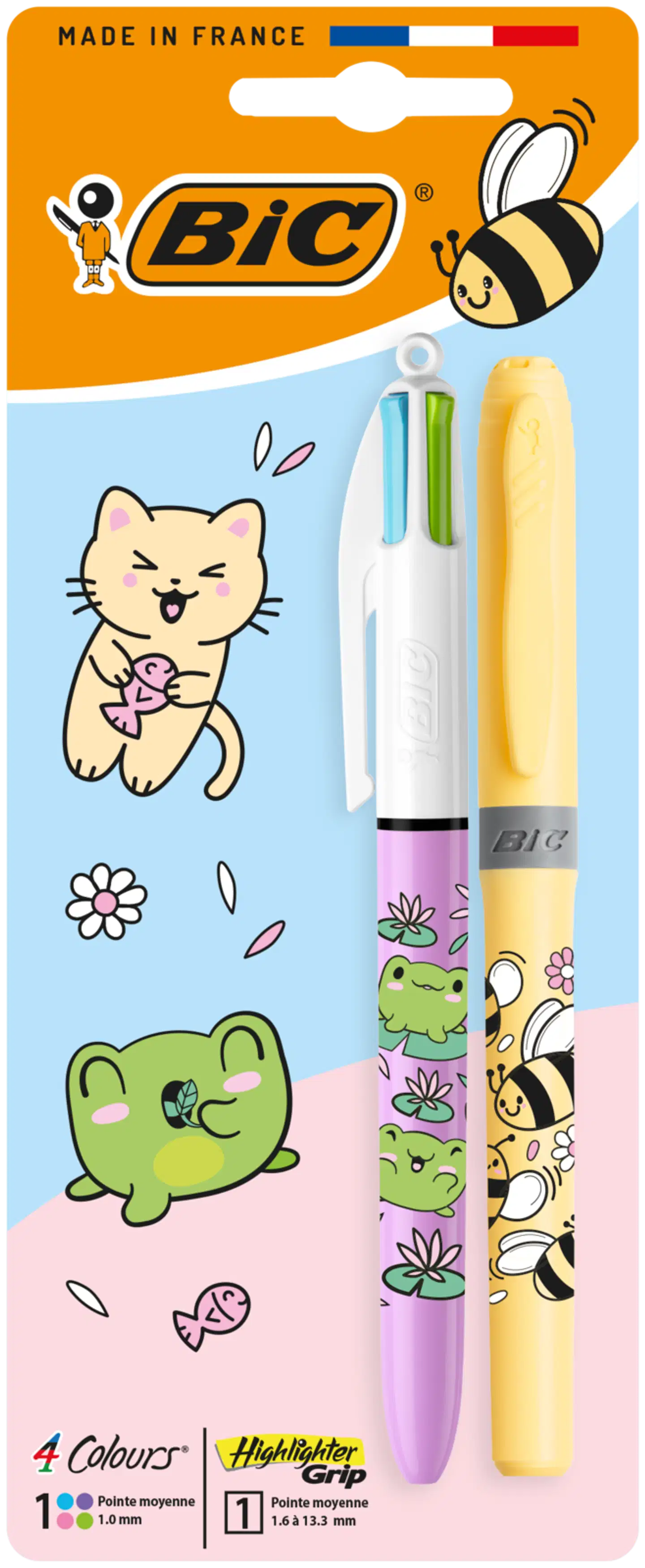 Bic 4 colors Kawaii ja highlighter kynät