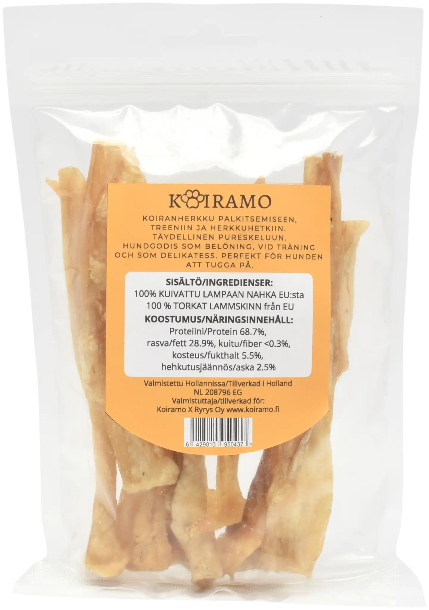 Lampaannahka koiranherkku pureskeluun 70g Koiramo - 2