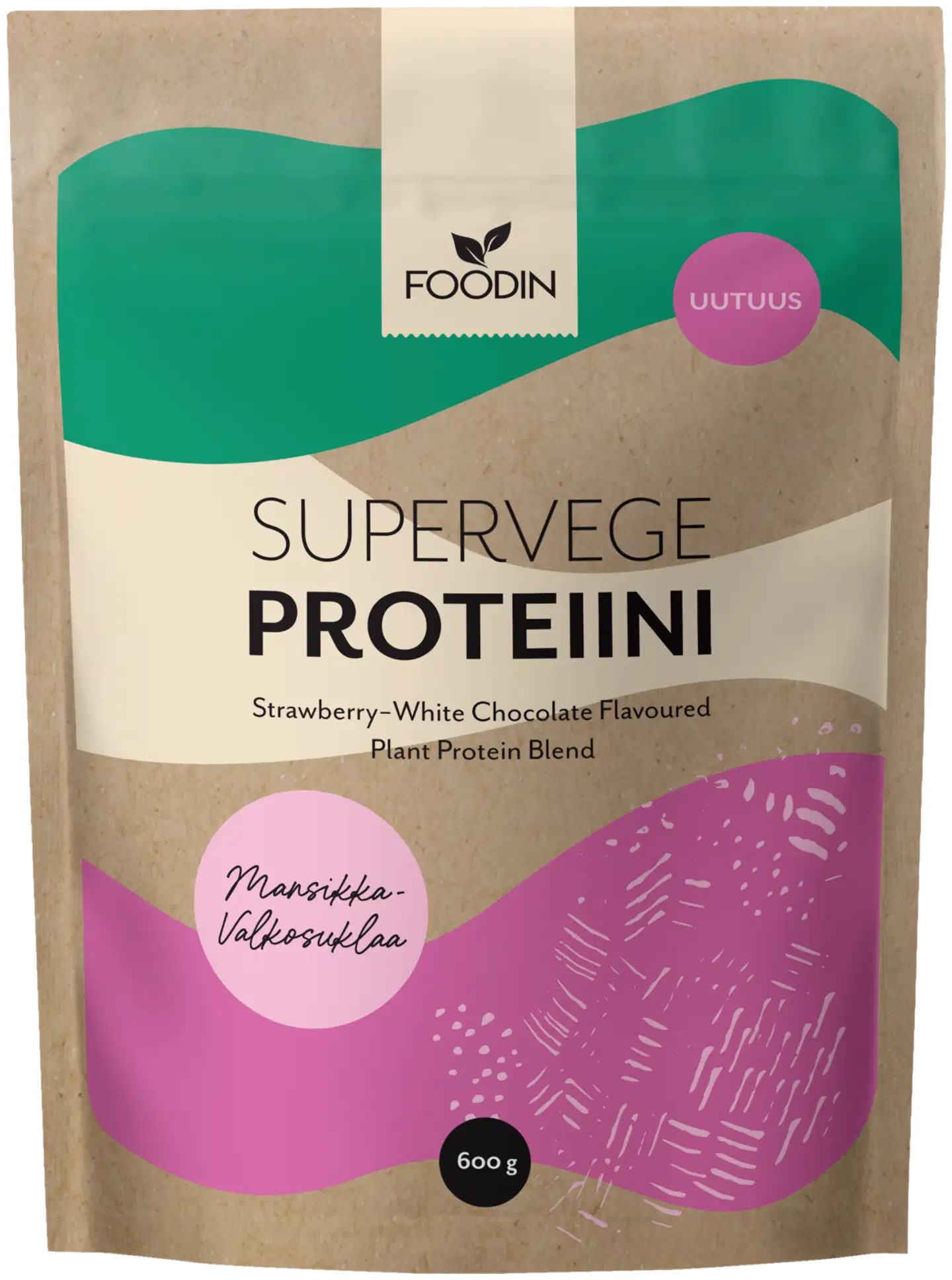 Foodin Supervege Mansikka-Valkosuklaa 600g